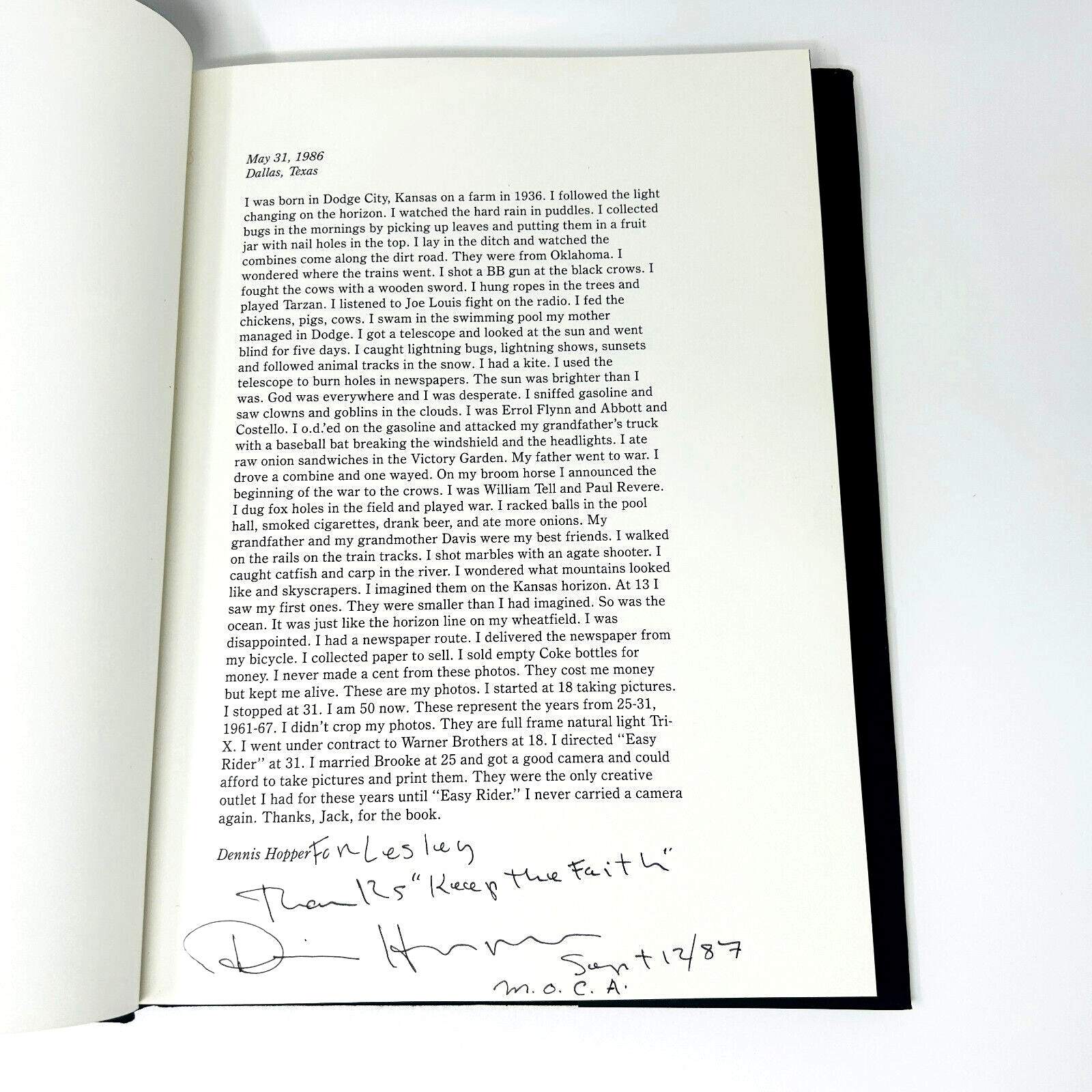 Dennis Hopper Out of the Sixties (Signed)