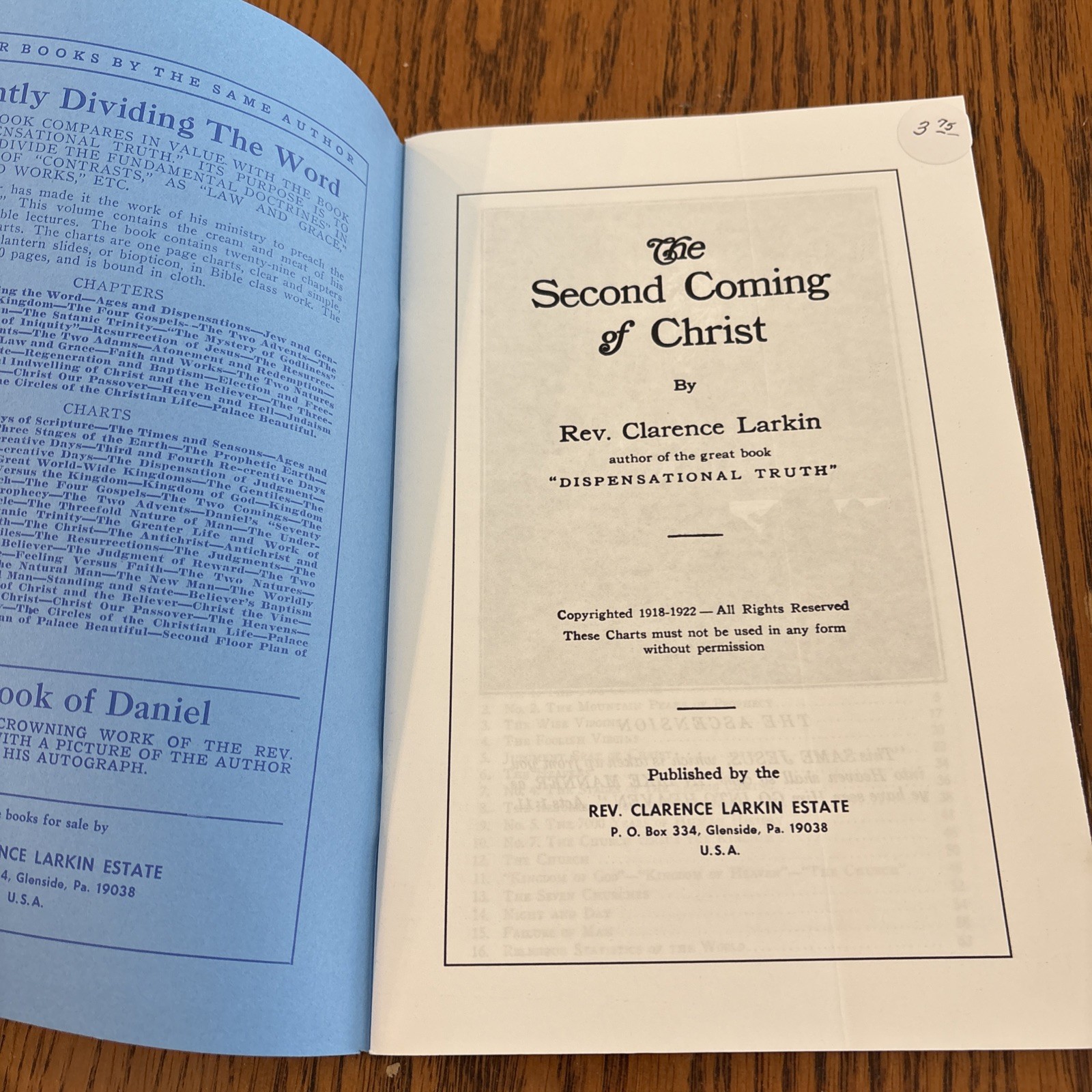 The Second Coming Of Christ By Clarence Larkin PB