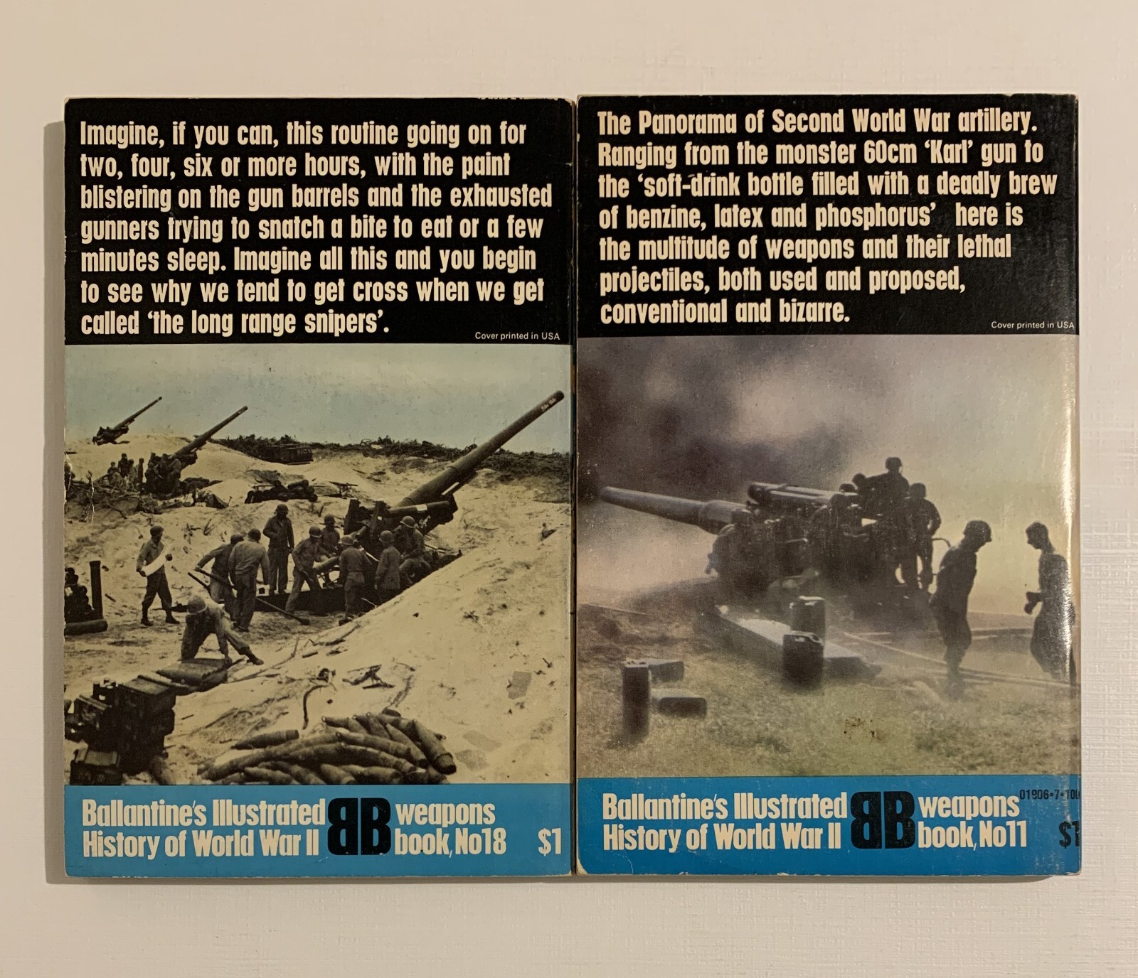 WWII Militaria Book Lot 2 Ian V Hogg Ballantine Illustrated History Weapons Set