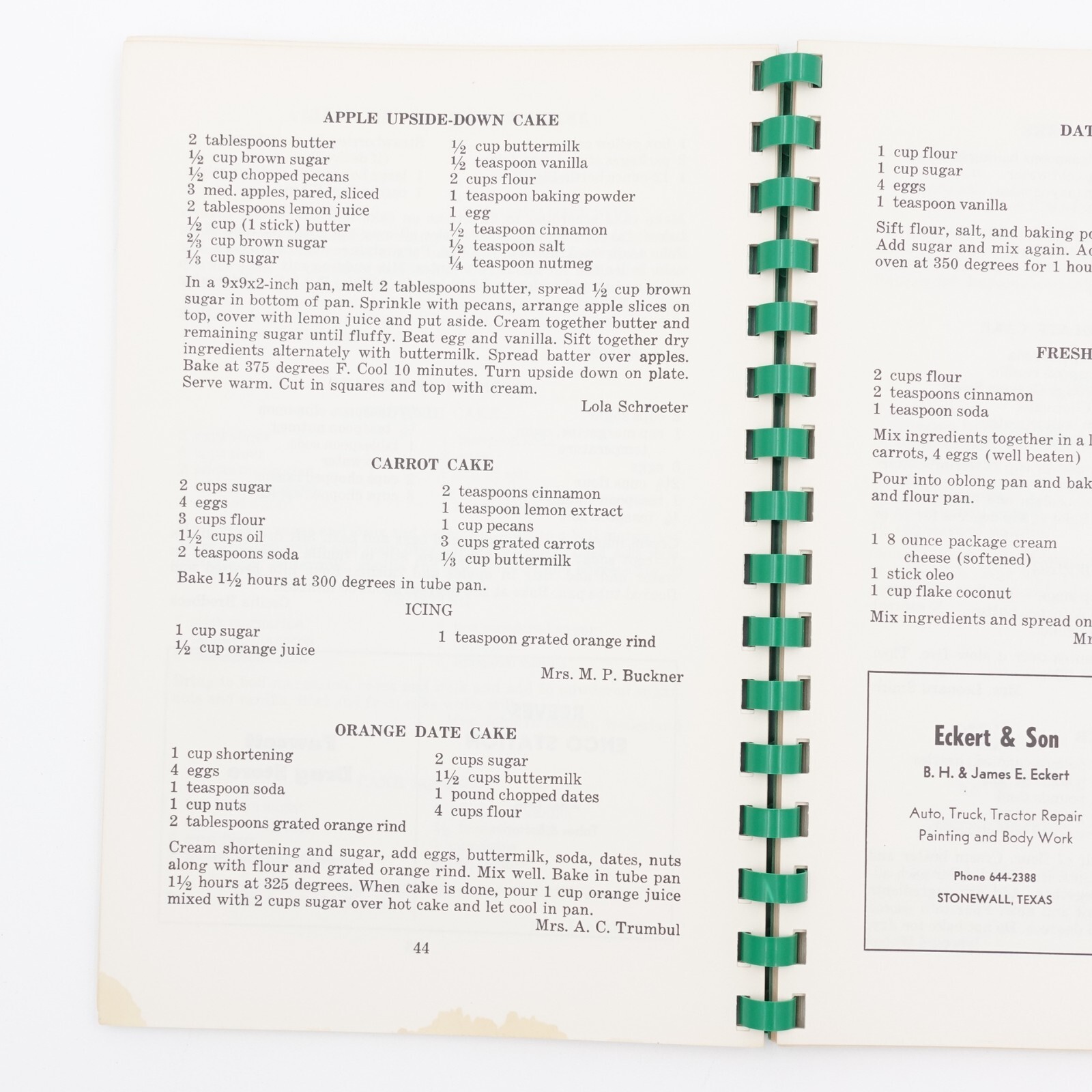 Blanco Country Cook Book Texas 1971 Edition 112 pages GBC Paperback