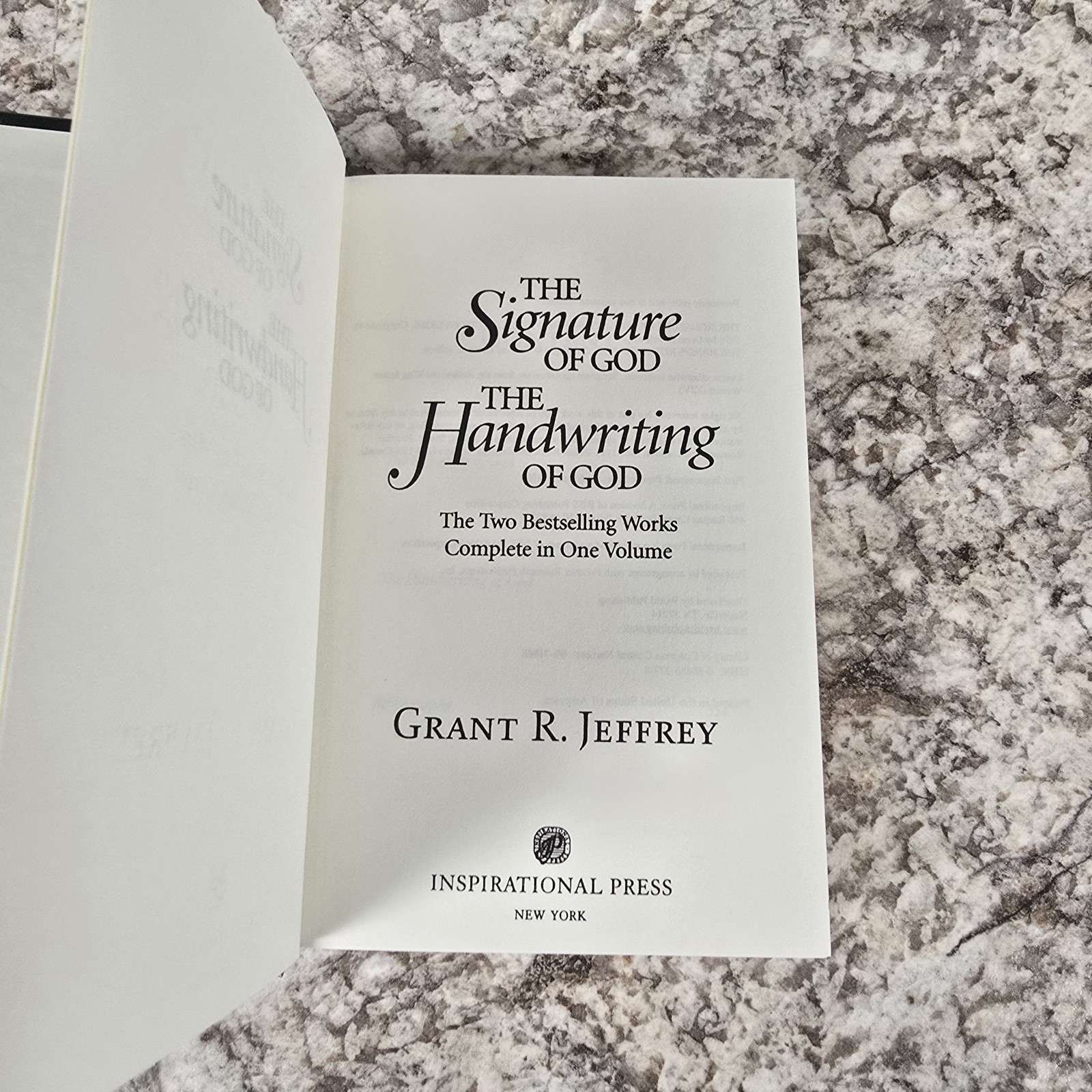 The Signature Of God/The Handwriting Of God. By Grant R. Jeffrey – Hardcover