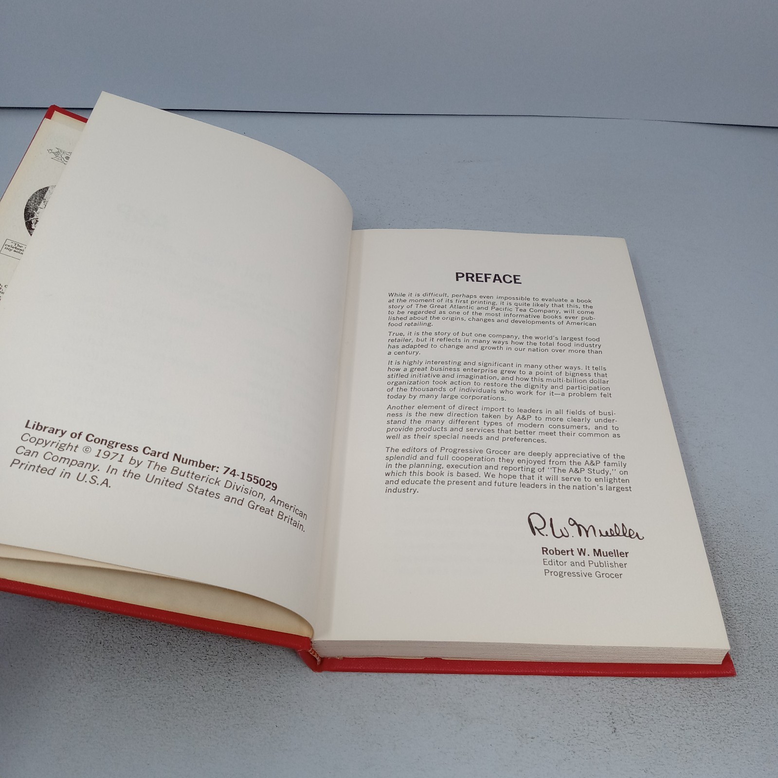 A&P: Past, Present and Future 1971 Hardcover Edited by Robert W. Mueller