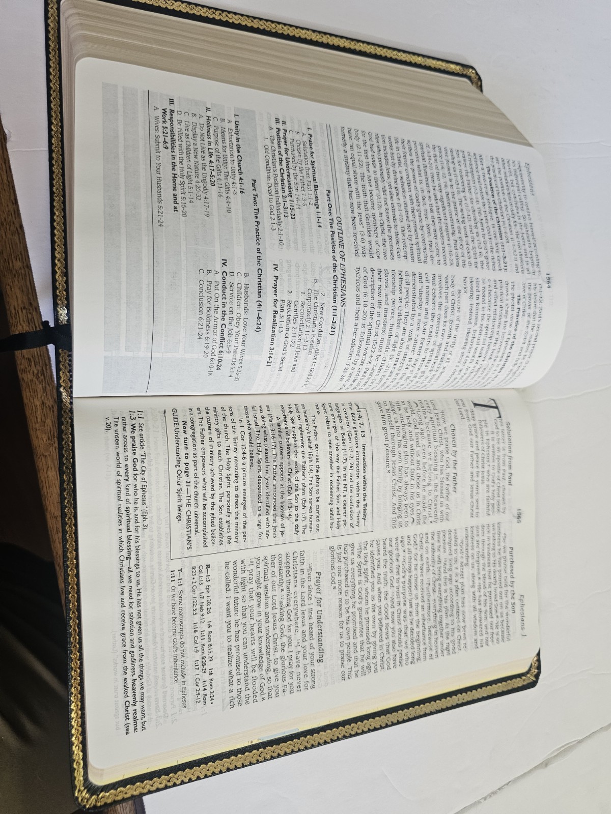 Thomas Nelson The Open Bible Genuine Leather Red Letter Edition Hardcover