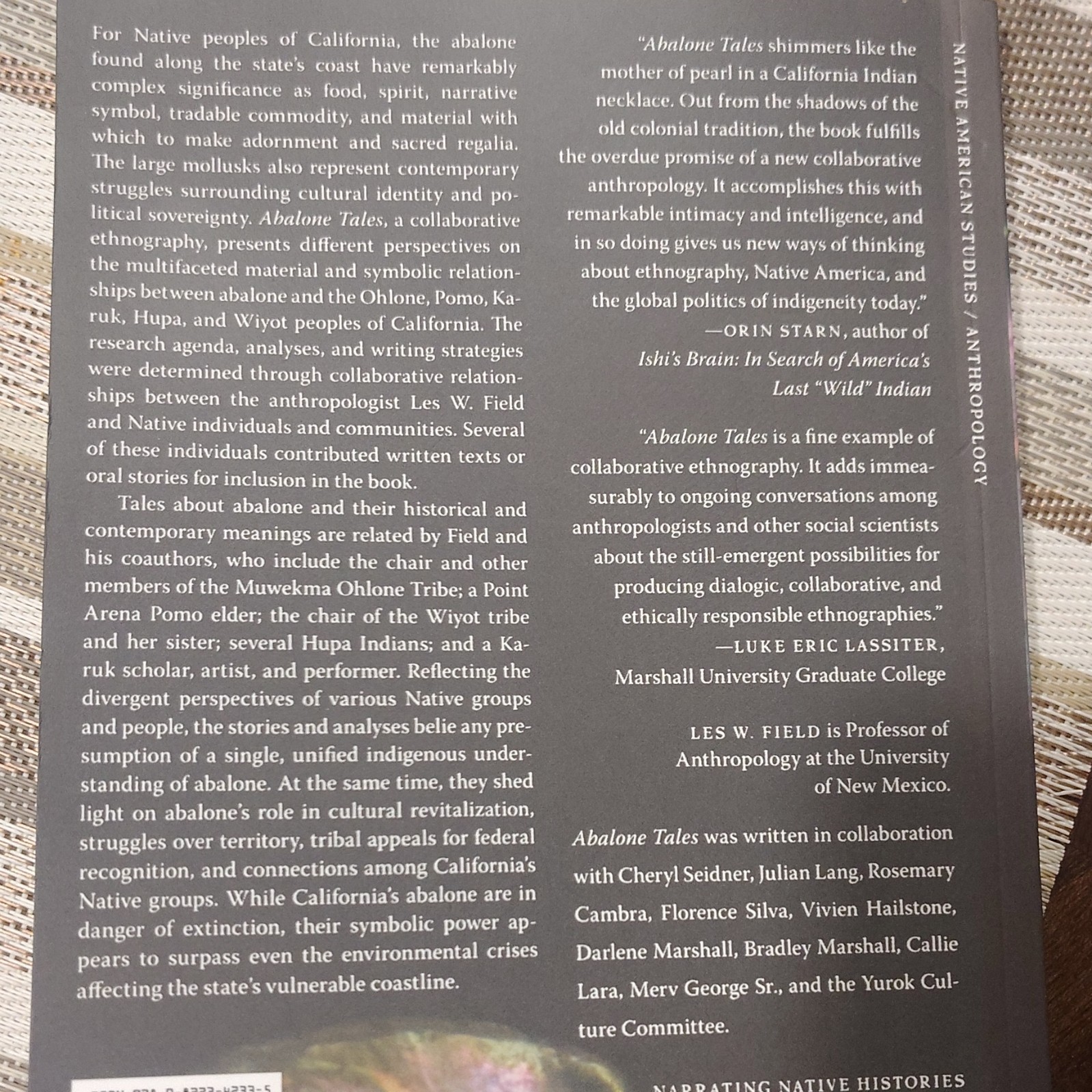 Duke University Press Abalone Tales Les W. Field Paperback 2018 Ethnography