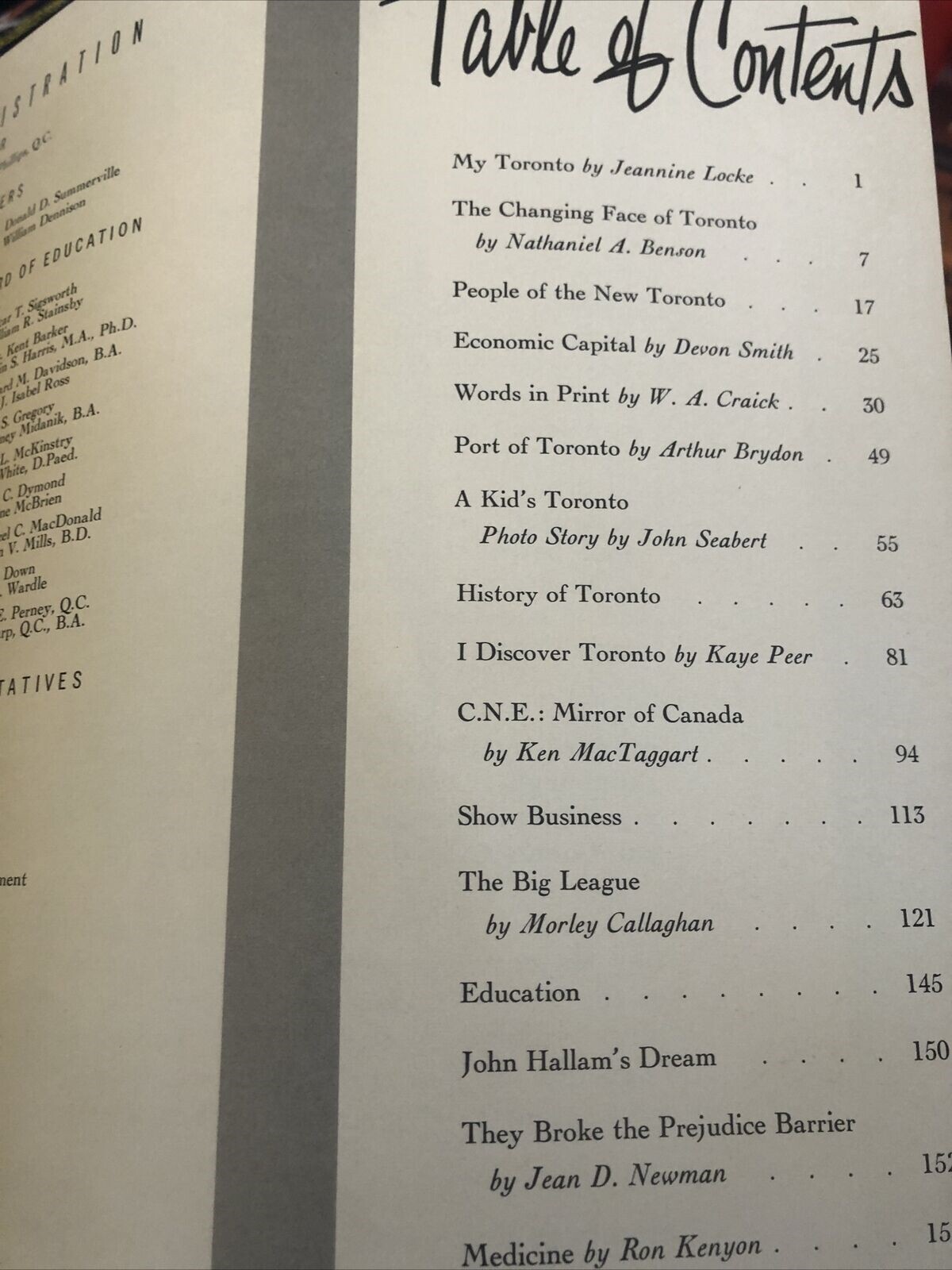 Toronto’59, 125 Year Anniversary 1959 168 Pages Time Capsule Ontario