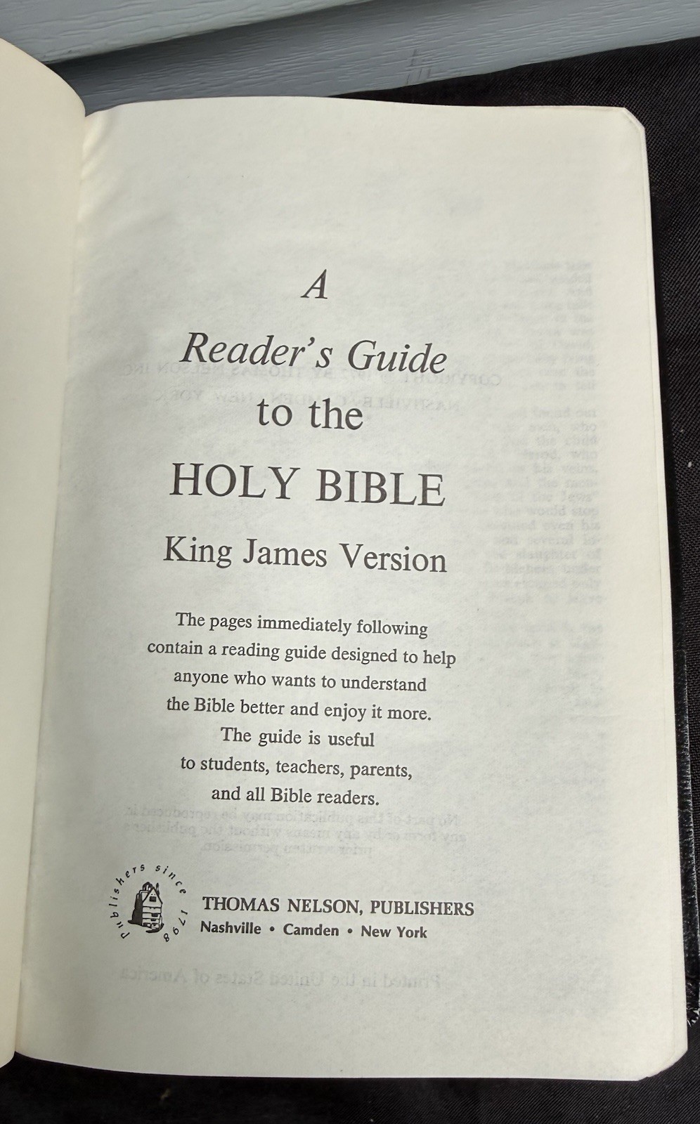 Holy Bible-King James Version 1972 Thomas Nelson Publication-Leather Bound-MINT!