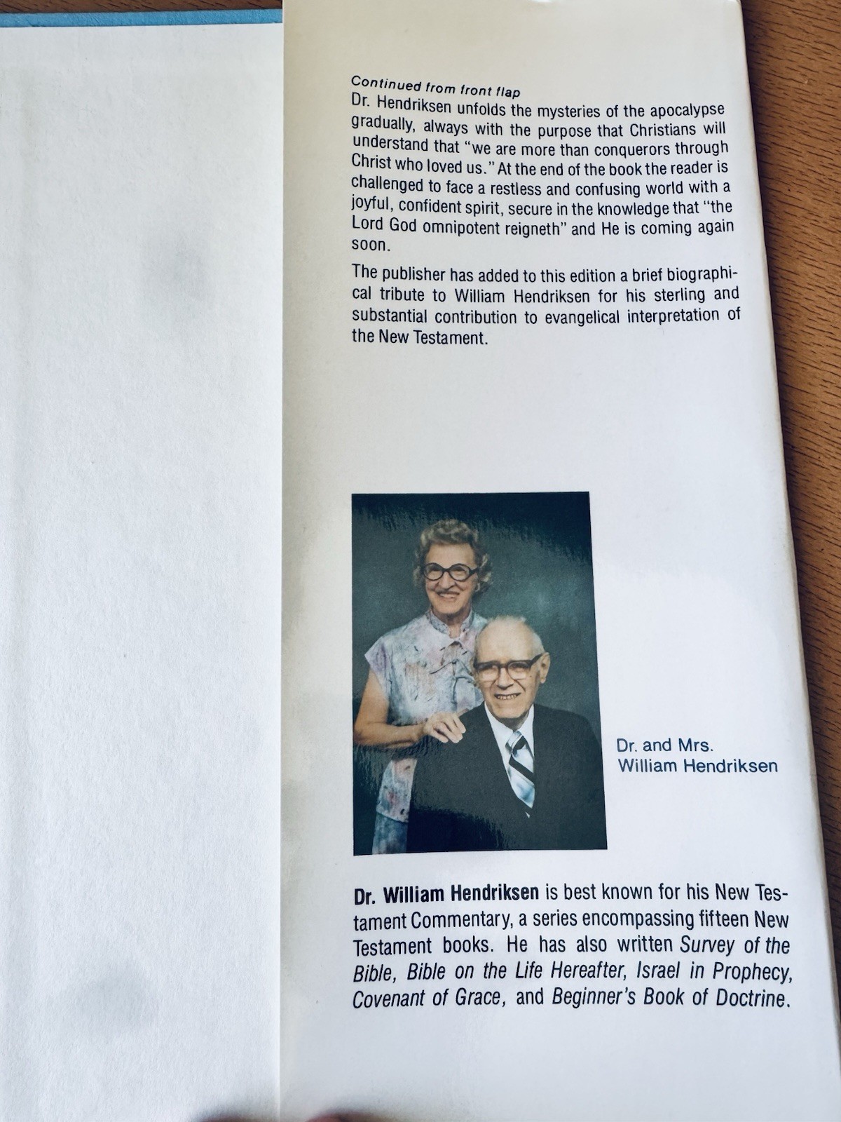 William Hendriksen More Than Conquerors HC Baker Book House Rev Commentary