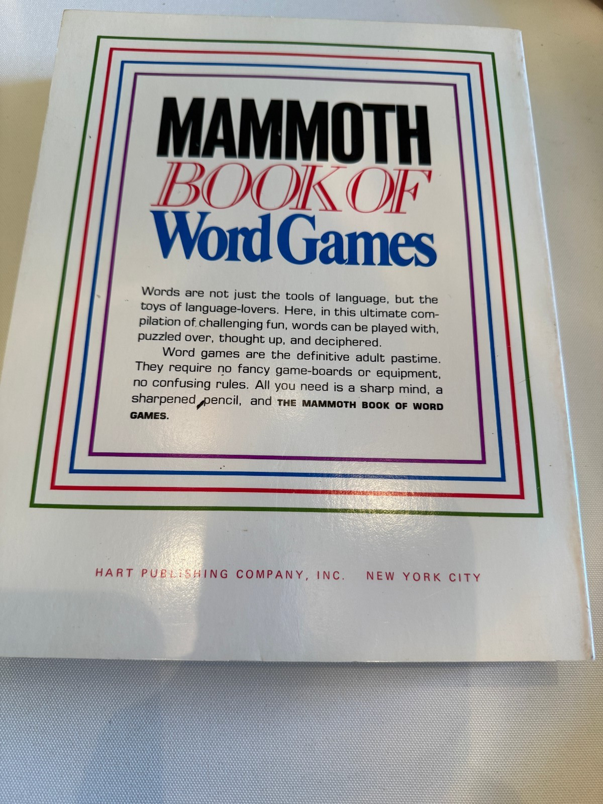THE MAMMOTH Book of Word Games All Kinds of Word Play 510 Pages