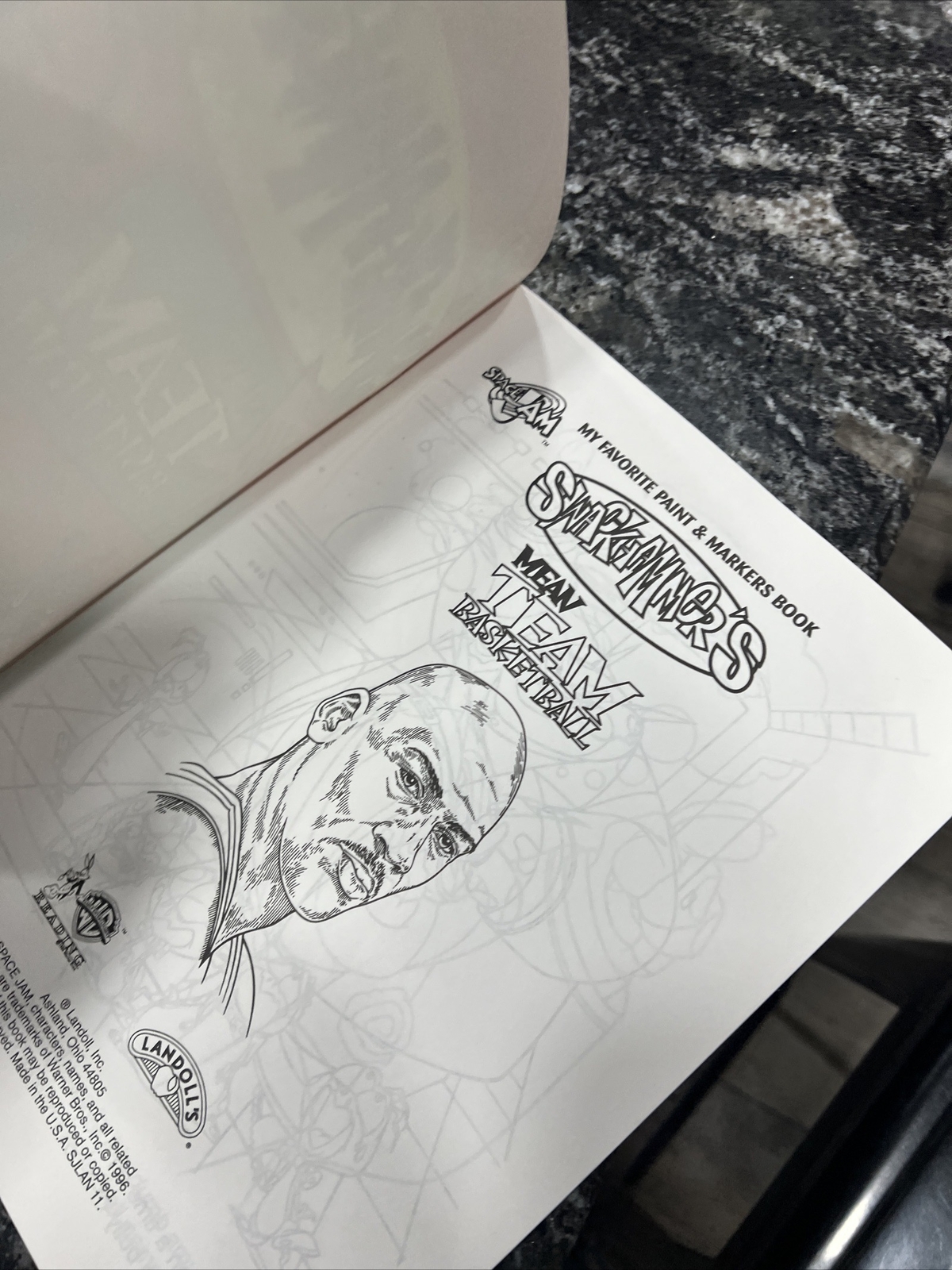 SPACE JAM SWACKHAMMER’S MEAN TEAM BASKETBALL PAINT & MARKER BOOK LANDOLL’S 1996