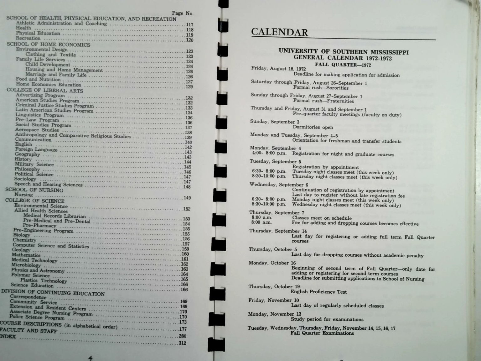 USM Bulletin 1972-1973 University of Southern Mississippi General Catalog
