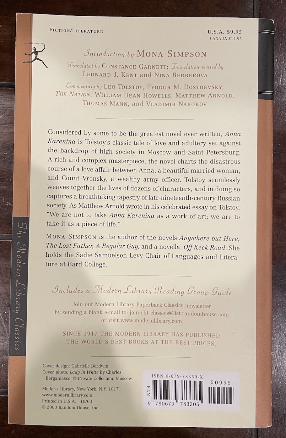 Anna Karenina by Leo Tolstoy | Paperback | Modern Library Edition