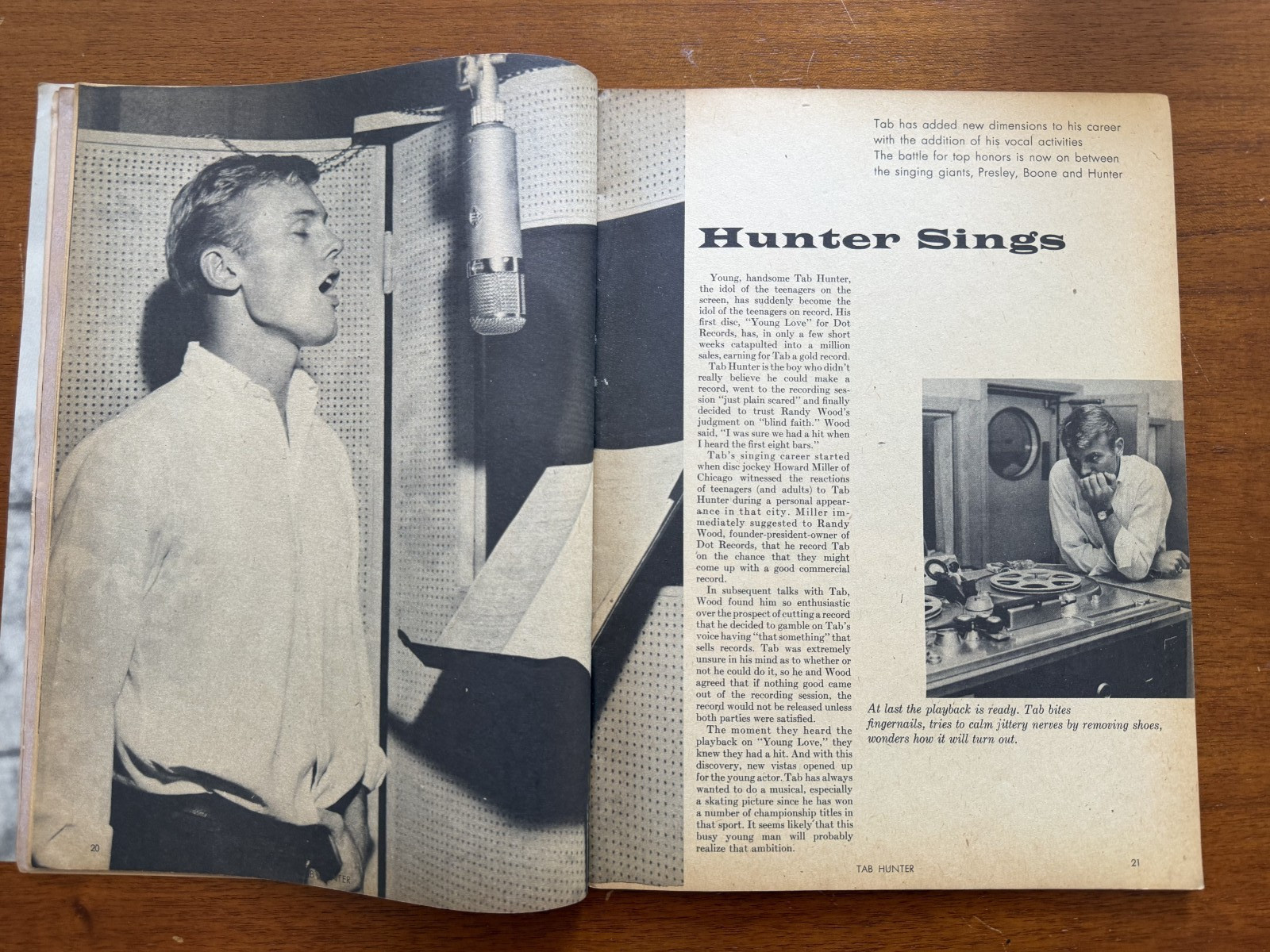TAB HUNTER 1957 Biography Natalie Wood Photo Magazine Vintage Movie TV Stars