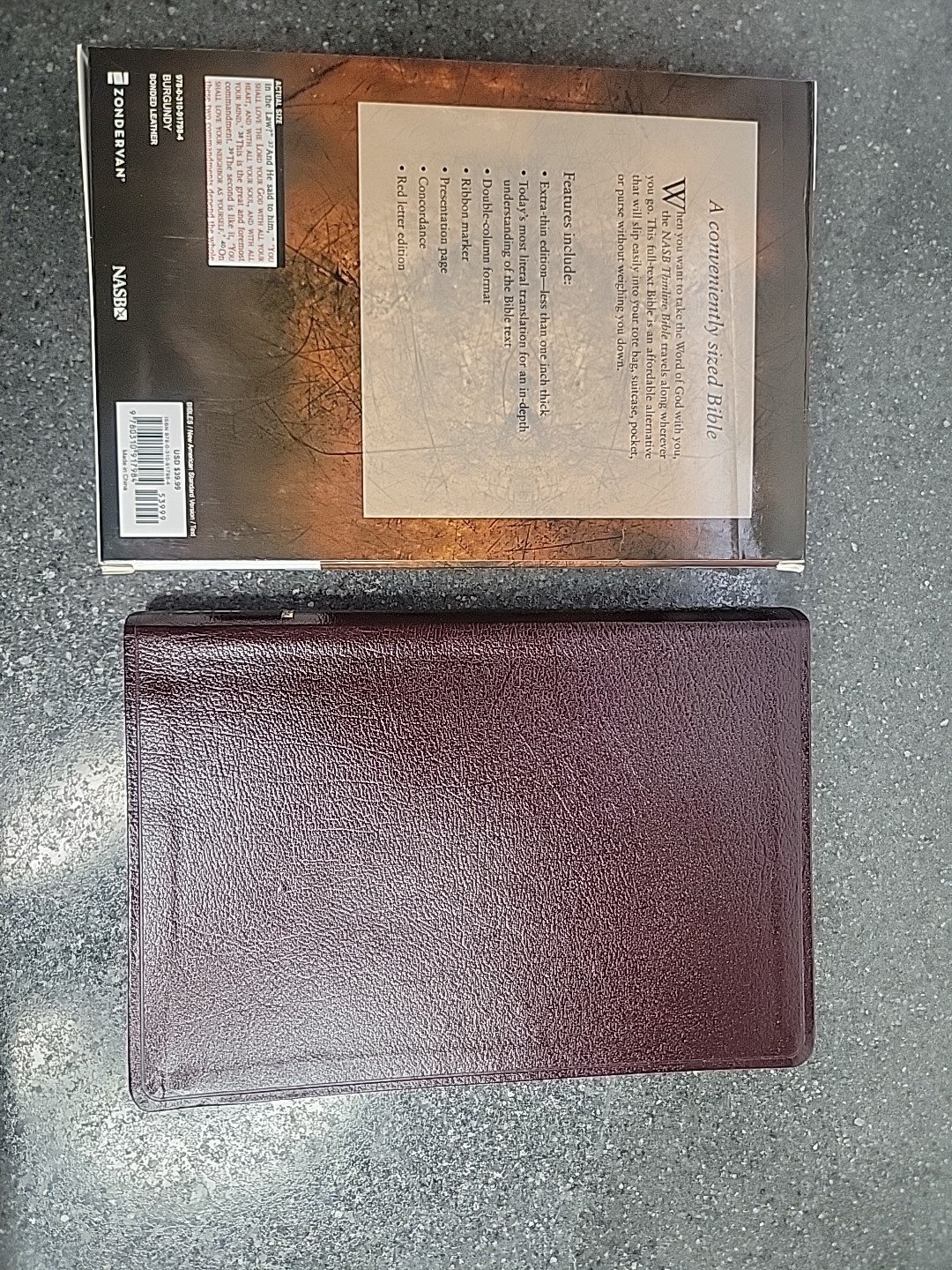 Nasb Thinline Bible by Zondervan Staff (1999, Bonded Leather)