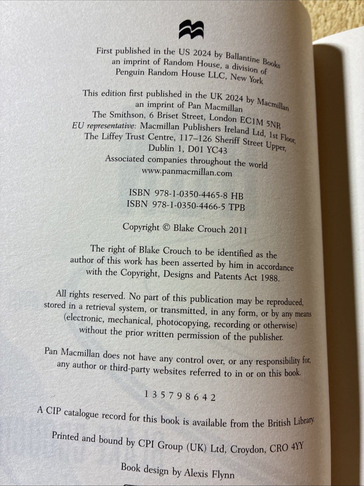 Run by Blake Crouch (2024, Hardcover) Signed Goldsboro Special 1st/1st Edition
