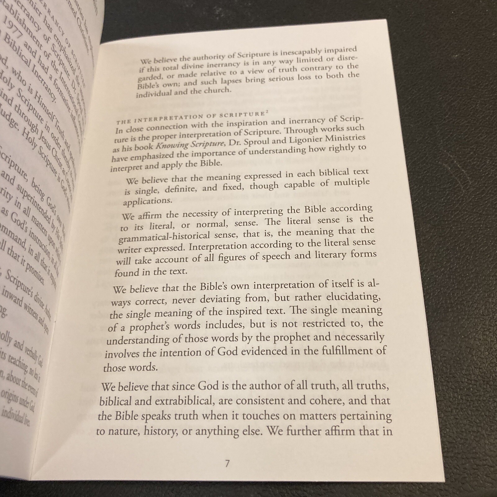 Ligonier Ministries Statement of Faith Book Pamphlet Extended RC Sproul PA
