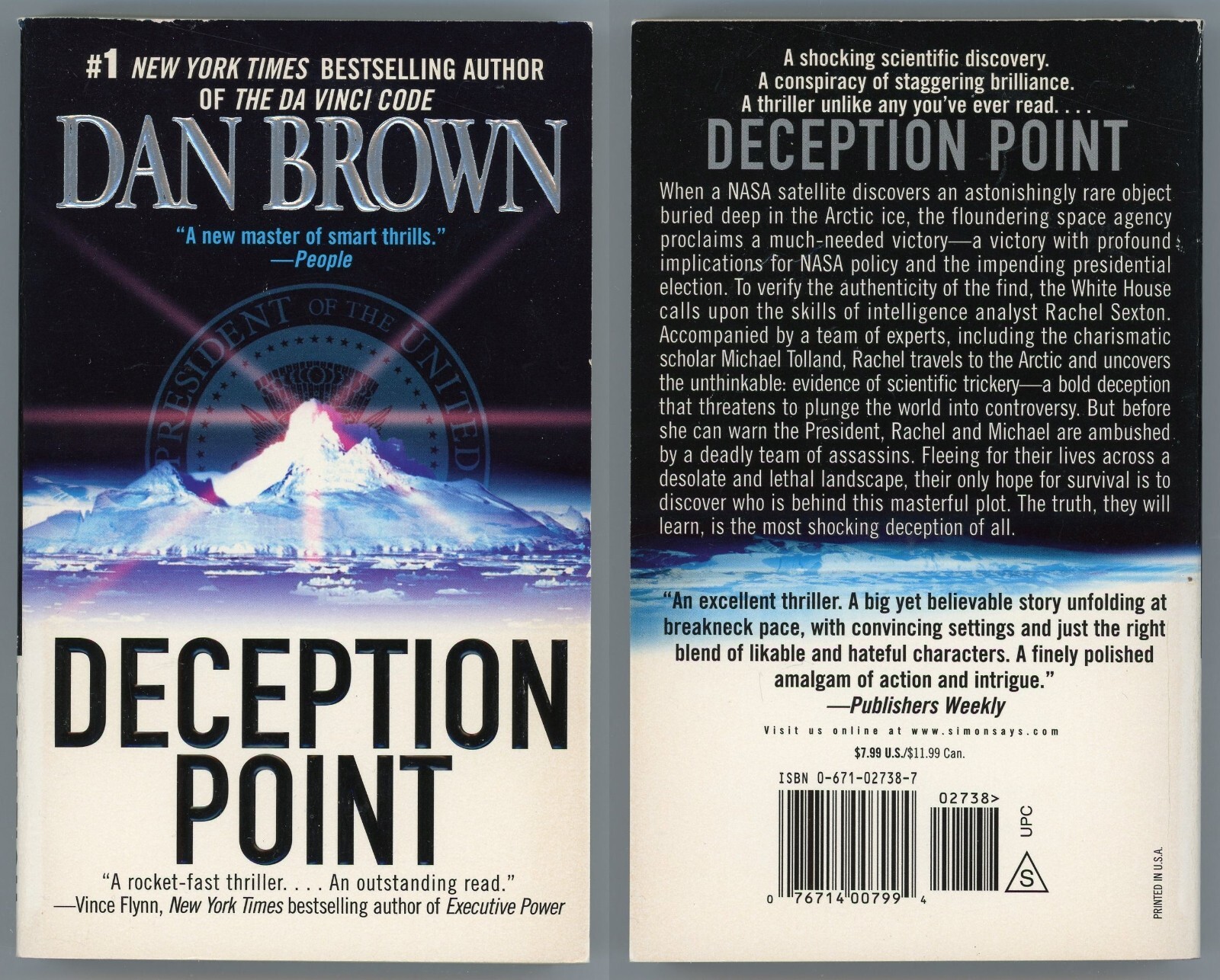 Techno Espionage Suspense Lot of 2 Paperback by Dan Brown