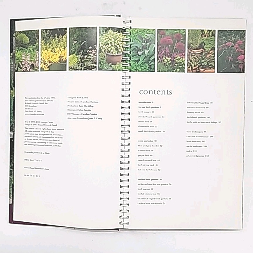 Gardening with Herbs by George Carter 1st Edition Spiral Bound Hardcover Book