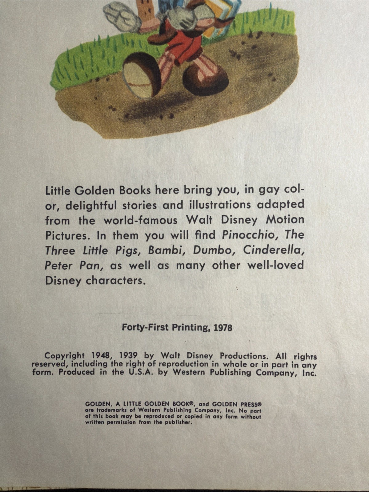 Vintage A Little Golden Book Disney’s Pinocchio 1978 .59 D100 #7471