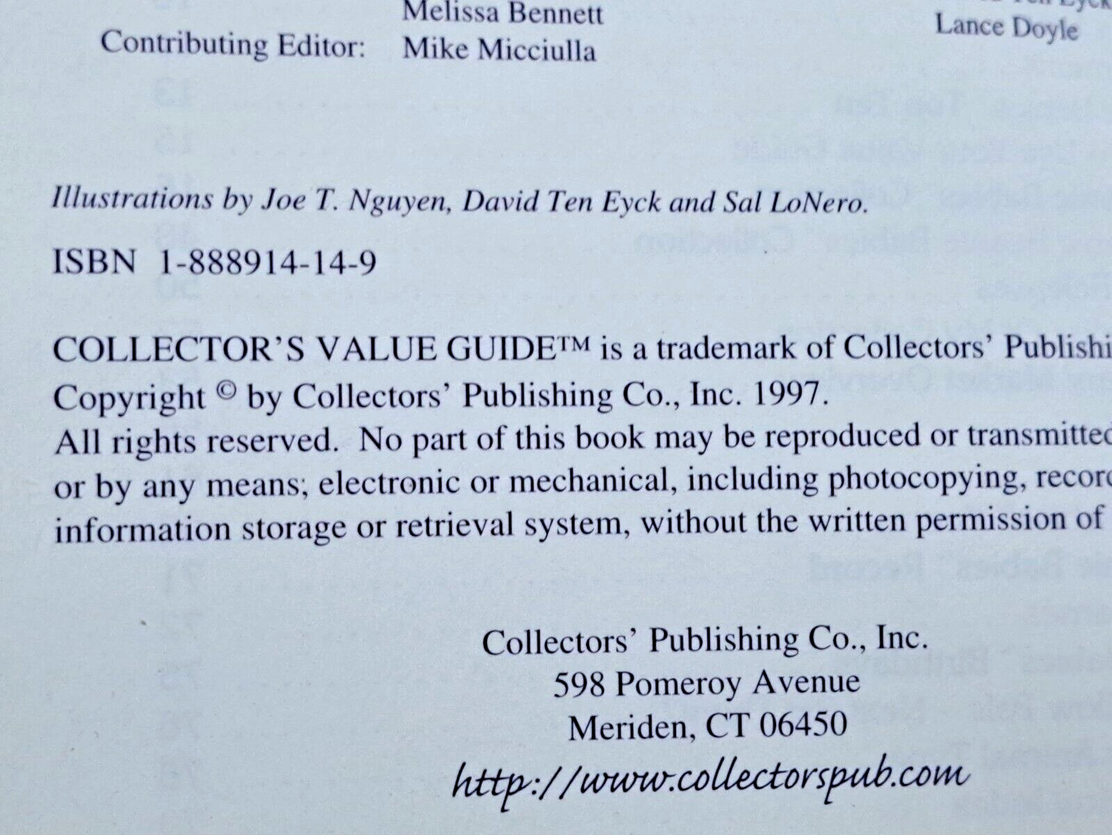 WINTER 1998 Edition COLLECTORS VALUE GUIDE TY’s BEANIE BABIES pre-owned PB book