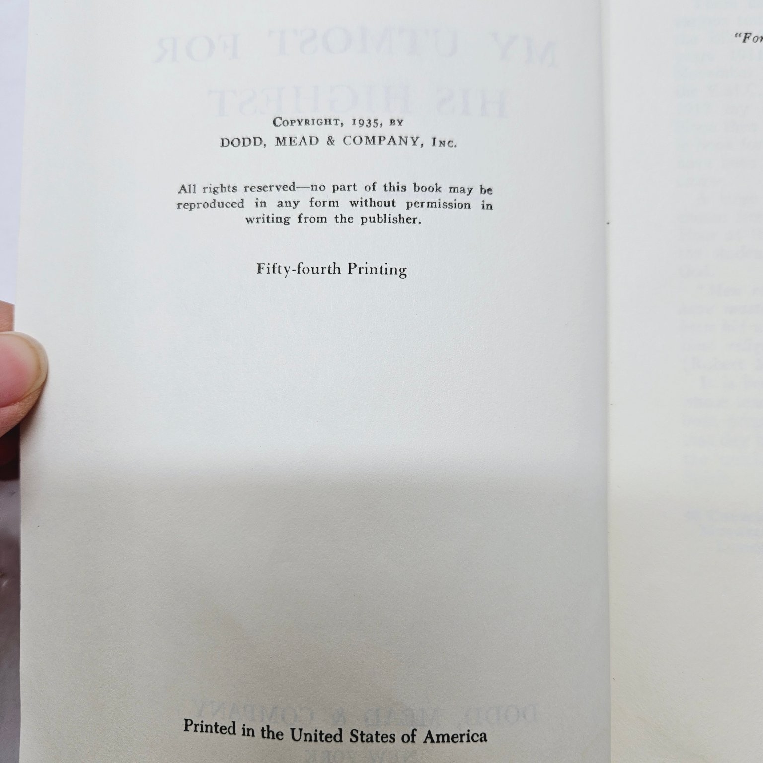 Vintage 1935 My Utmost for His Highest – Cloth Cover – Oswald Chambers Hardcover