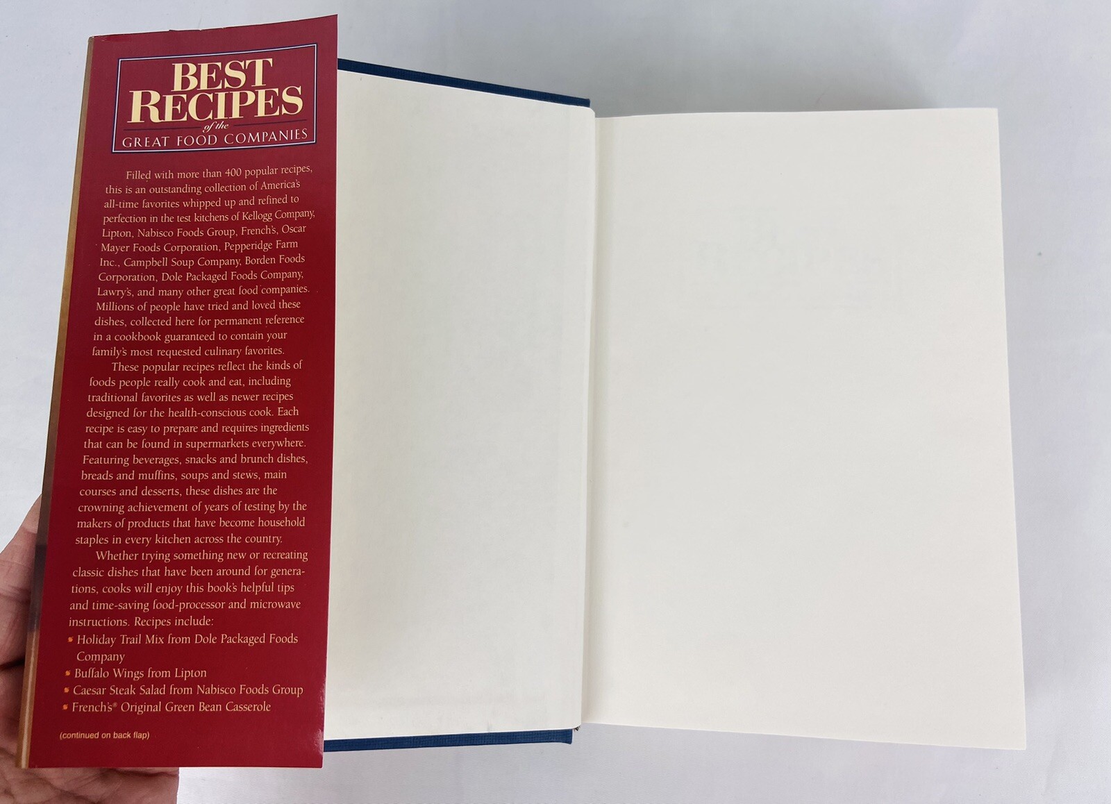 Vintage Cookbook: Best Recipes of the Great Food Companies 512 Pages HC Book