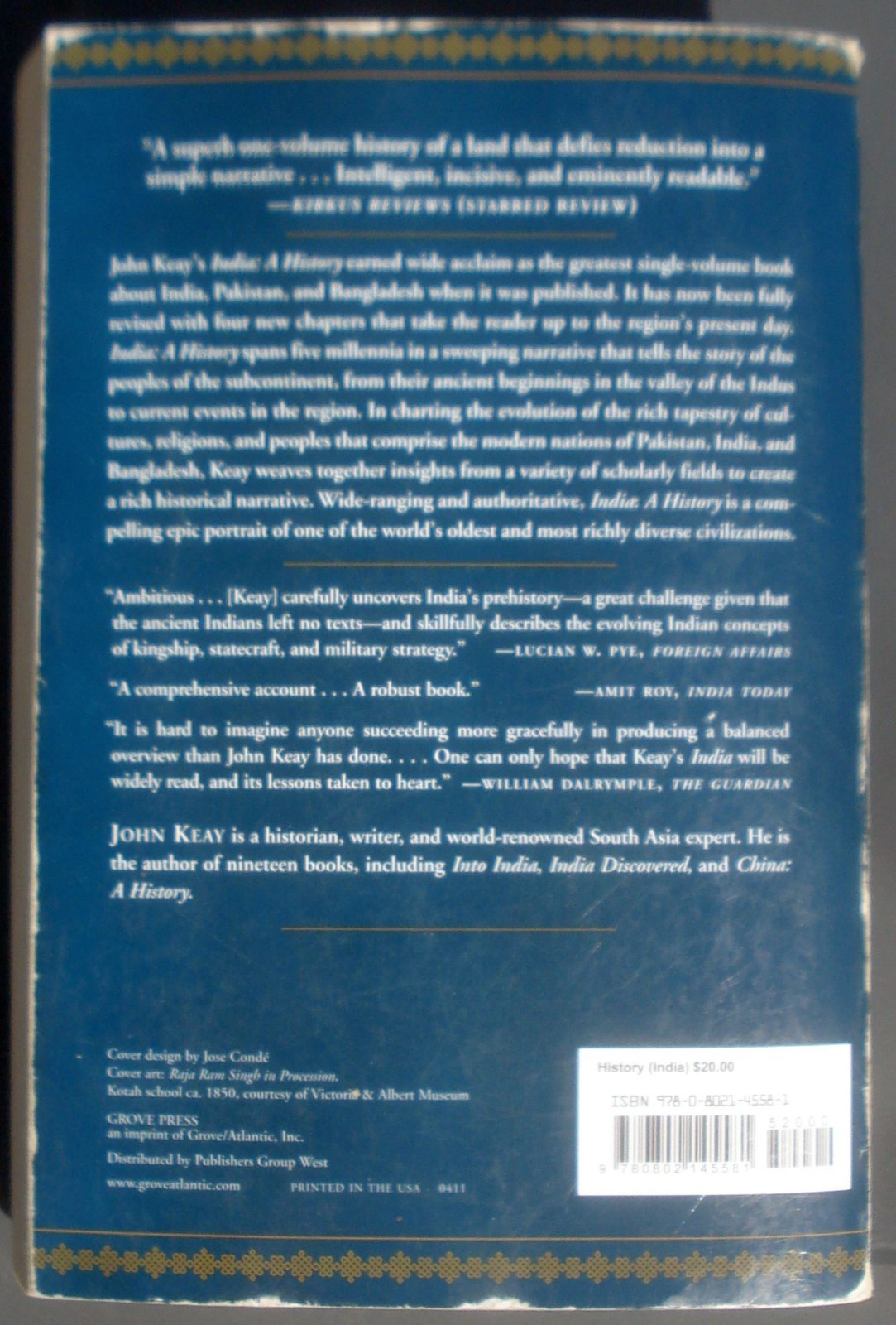 India : A History Paperback Revised Expanded Edition by John Keay