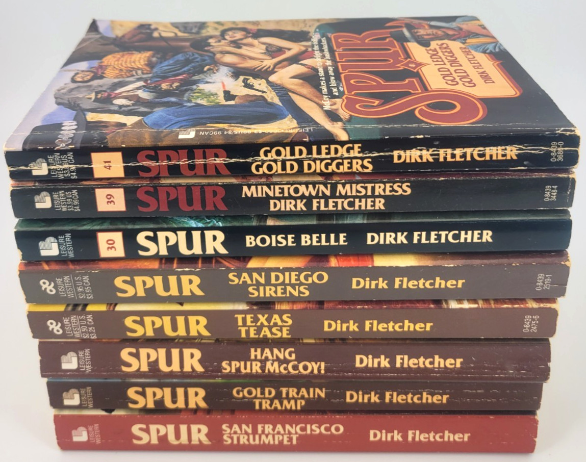 Spur McCoy Dirk Fletcher 15 Book Lot Adult Westerns #41 Soiled Dove Giant Rare