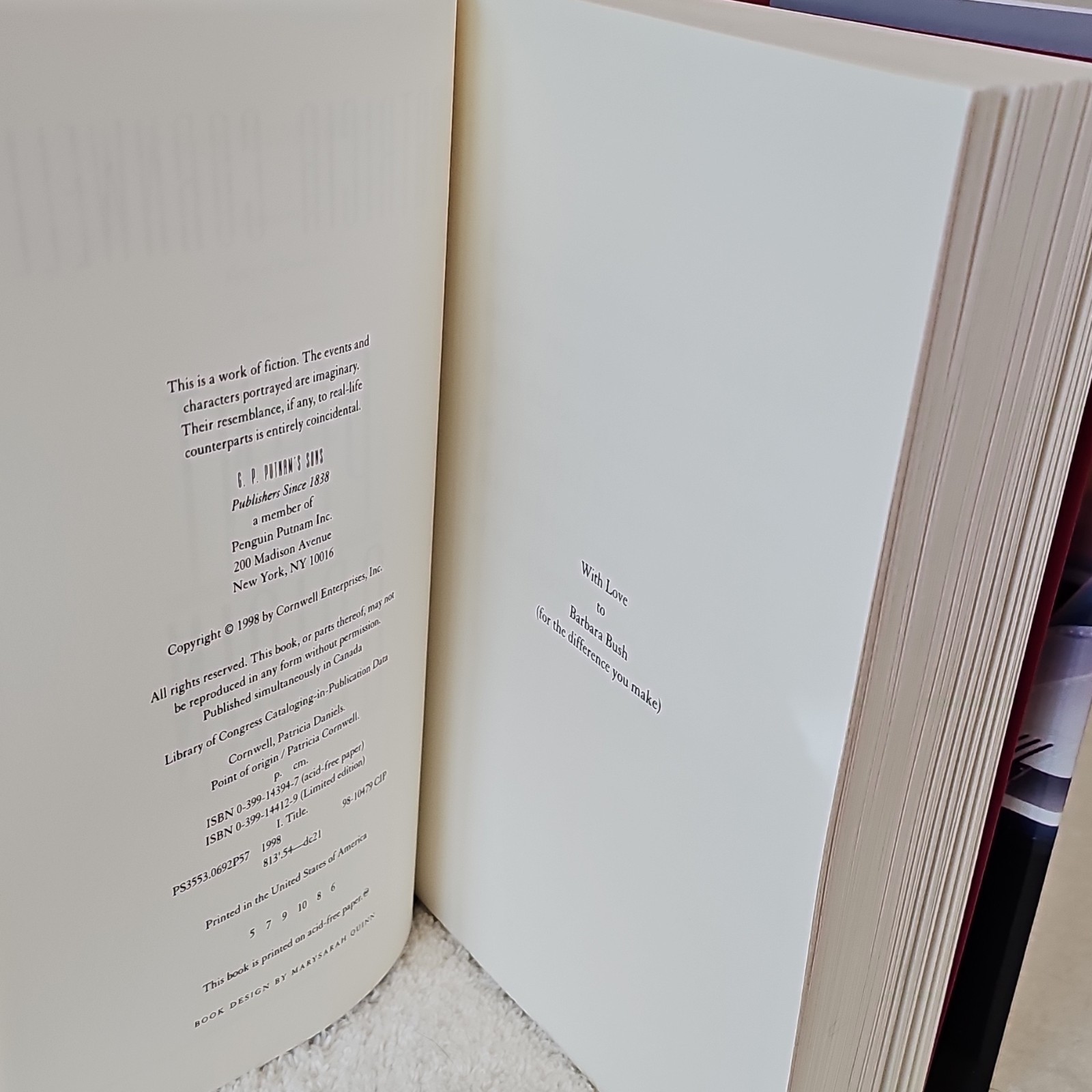 Patricia Cornwell „Point of Origin“ Hardcover First Edition 1998 DJ