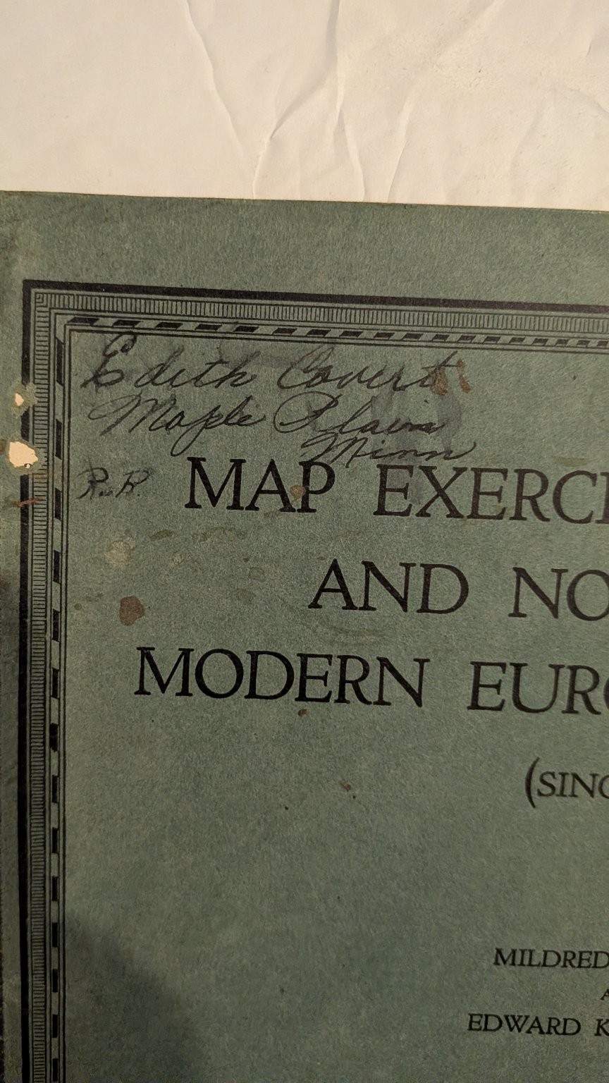 Map Exercises Syllabus Notebook Modern European History Bishop Robinson 1927