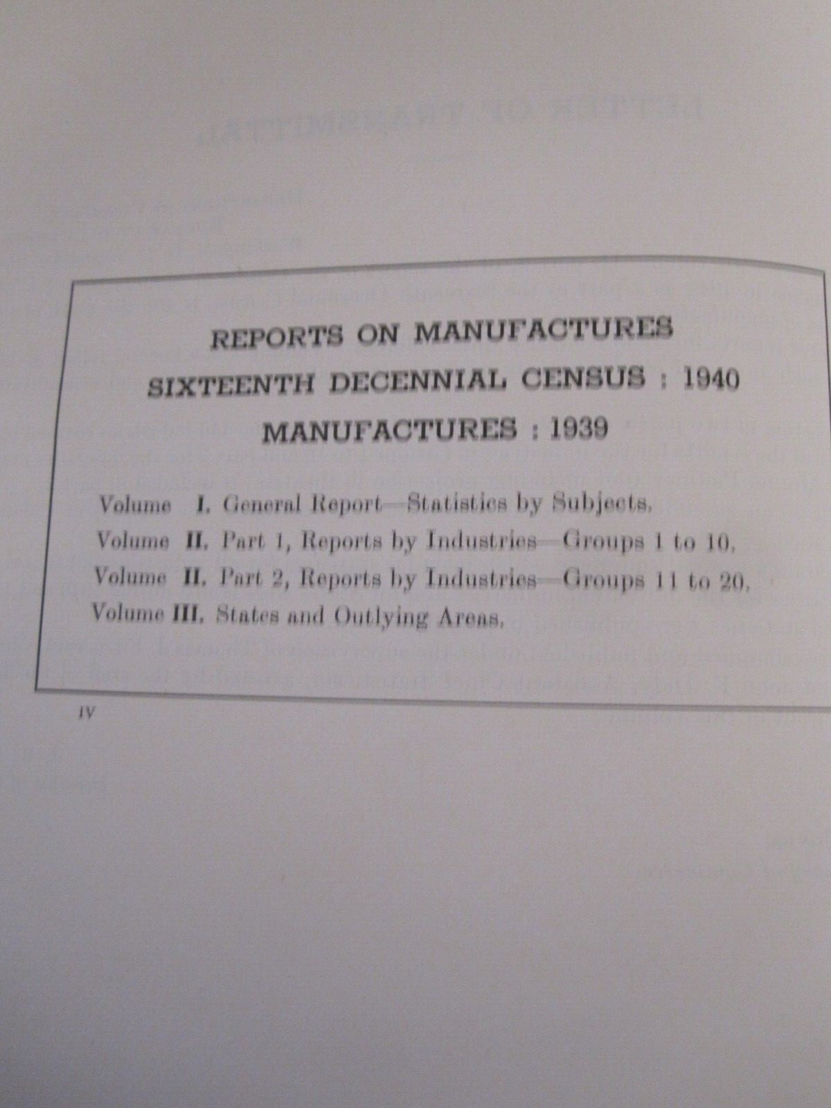 Census of Manufactures for 1939, 16th Census 1940, industries; hardcover