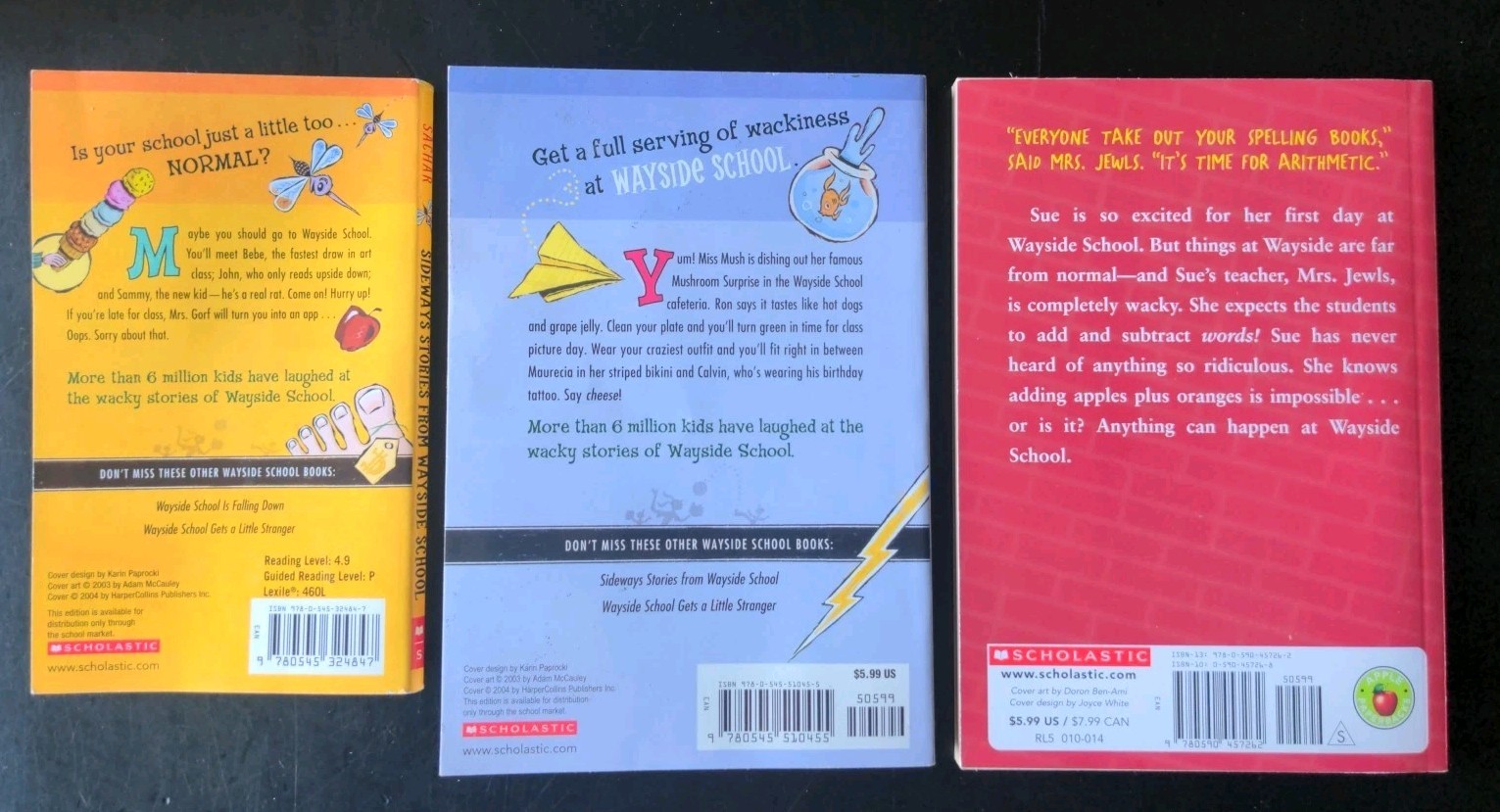 Lot of 6 Louis Sachar PBs- Holes, Wayside School, Bathroom, Jokes