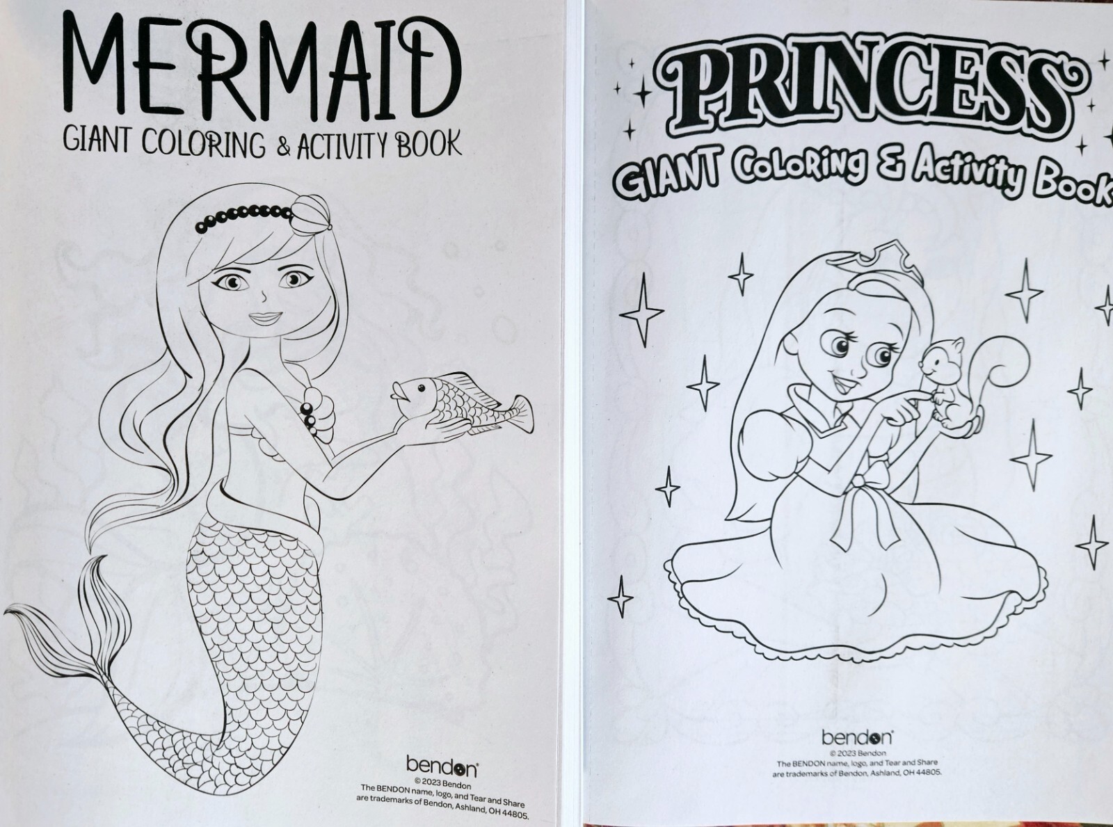 MERMAID & PRINCESS Giant Coloring & Activity Books 256 pages total BRAND NEW
