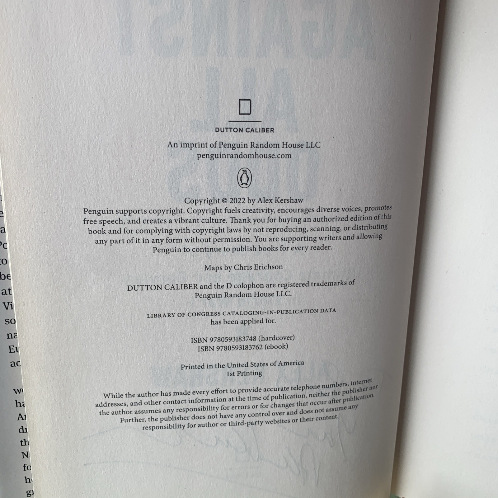 Against All Odds By Alex Kershaw, 1st Edition/1st Printing, 2022, Signed