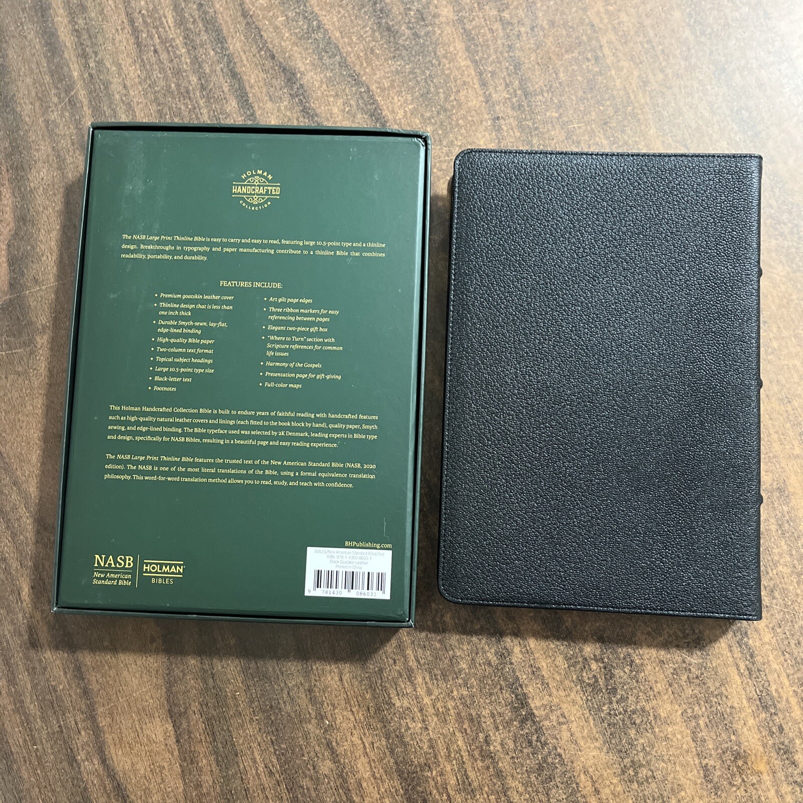 NASB Large Print Thinline Bible – NASB 2020 – Black Goatskin Genuine Leather