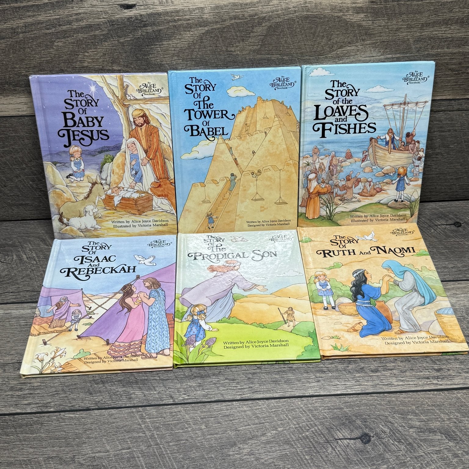 Lot of 6 An Alice in Bibleland Storybook HC Books Davidson Marshall 1980’s