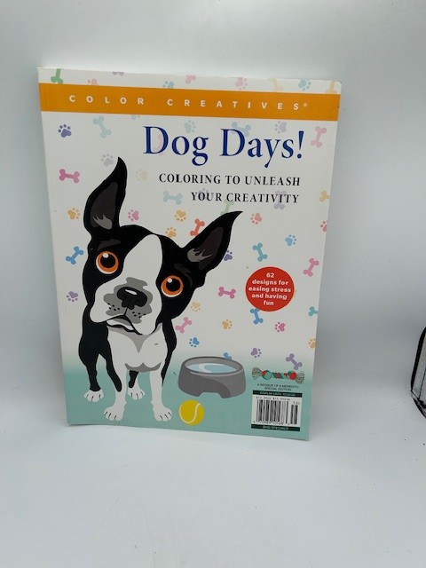Set of 2 Adult Coloring Books Color Creatives Dog Days! & Harvest Home 124 Pages