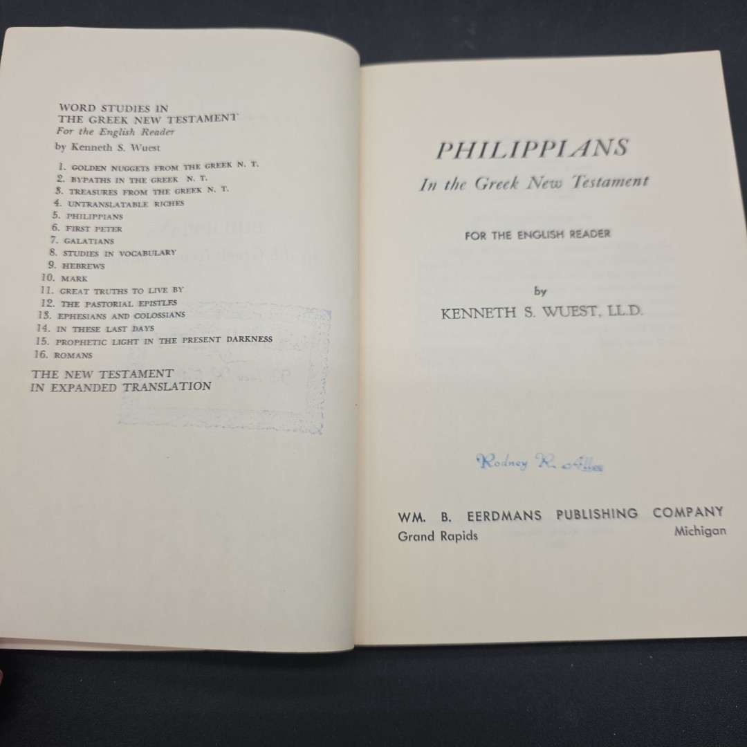 Word Studies: Philippians in the Greek New Testament Paperback Kenneth S. Wuest