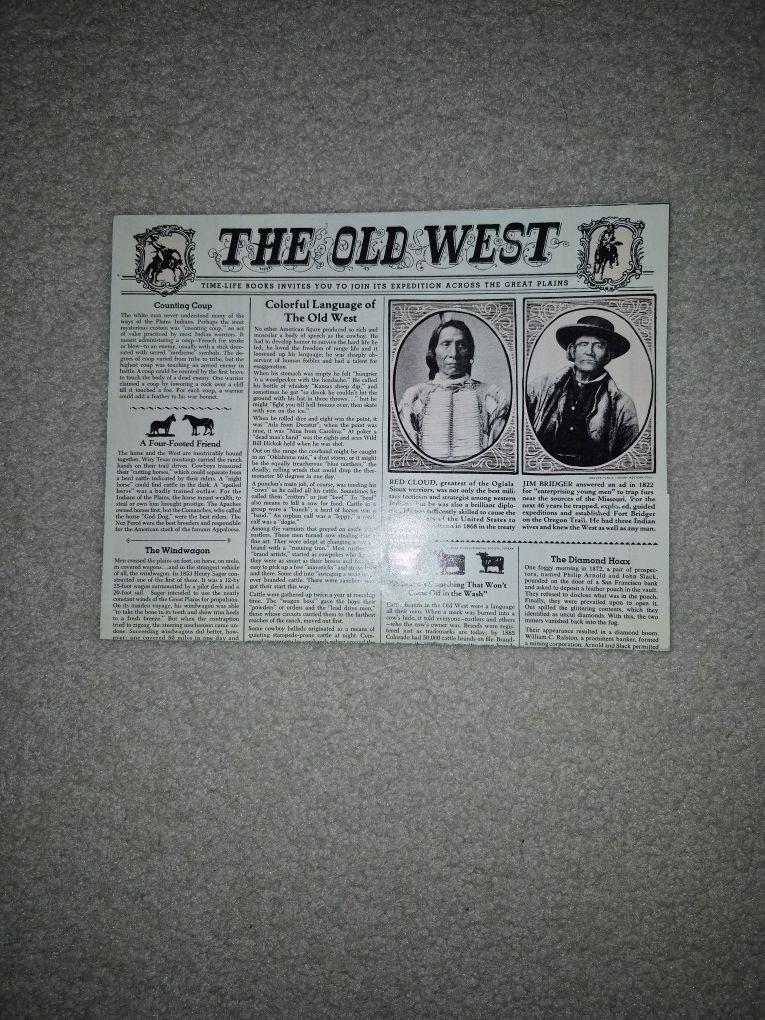 Time Life Books, The Old West Series, Promotional Poster, 22″×34″
