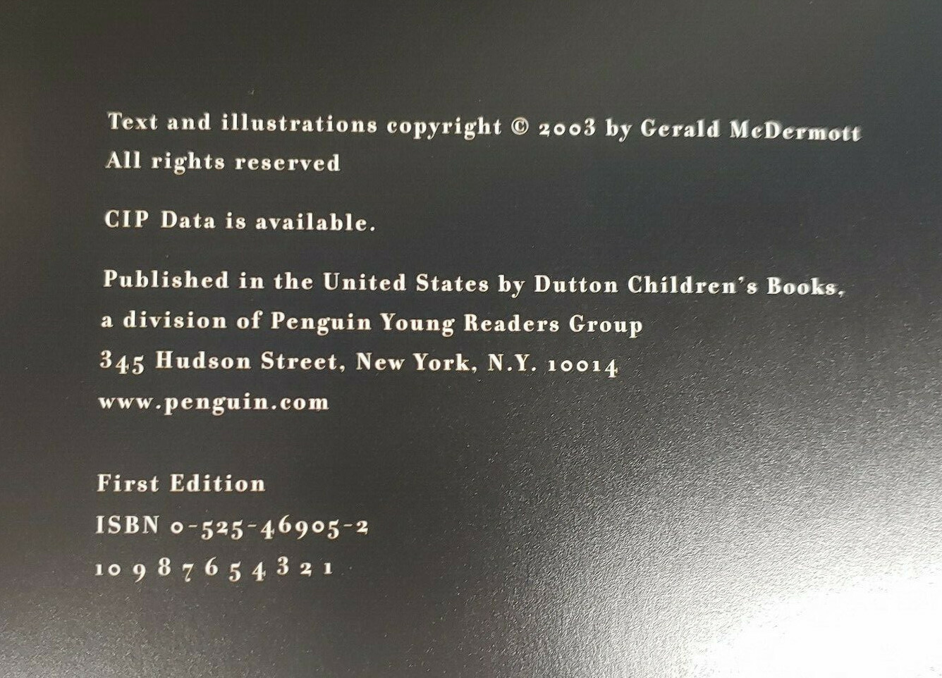 Creation by Gerald McDermott Autographed First Edition pub 2003 s-11H