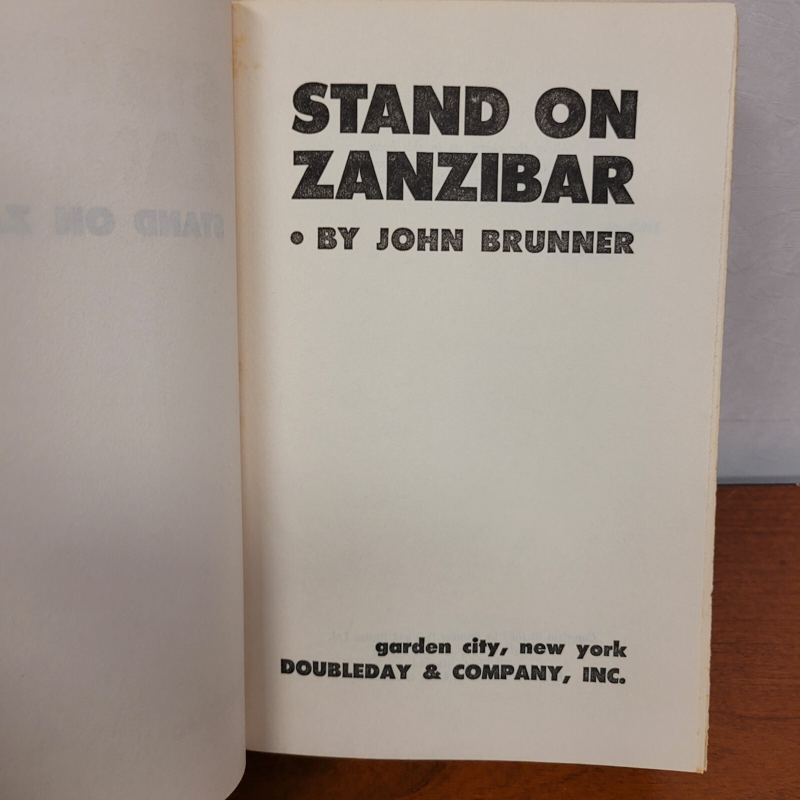 Stand On Zanzibar by John Brunner (Vintage Hardcover w/ DJ BCE, 1968, Doubleday)