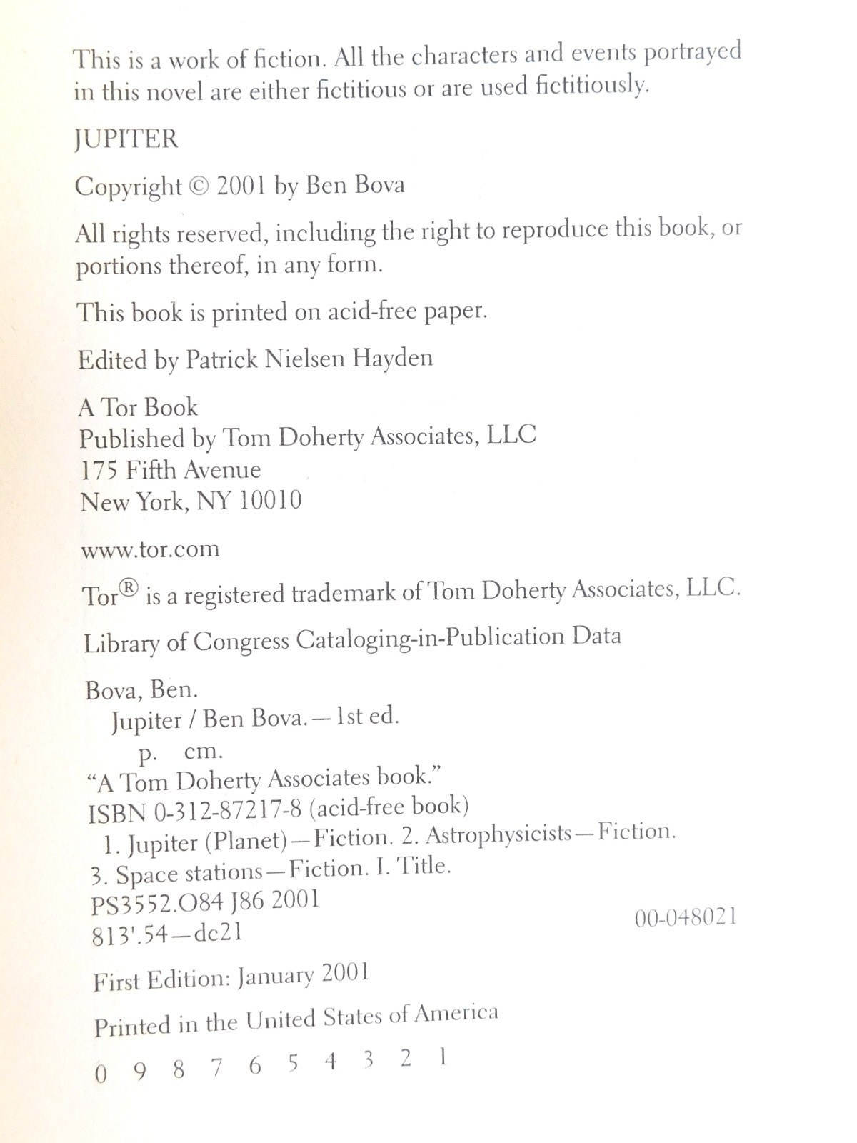 BEN BOVA High grade 2001 collectible hardcover SATURN 402 pages Unread copy