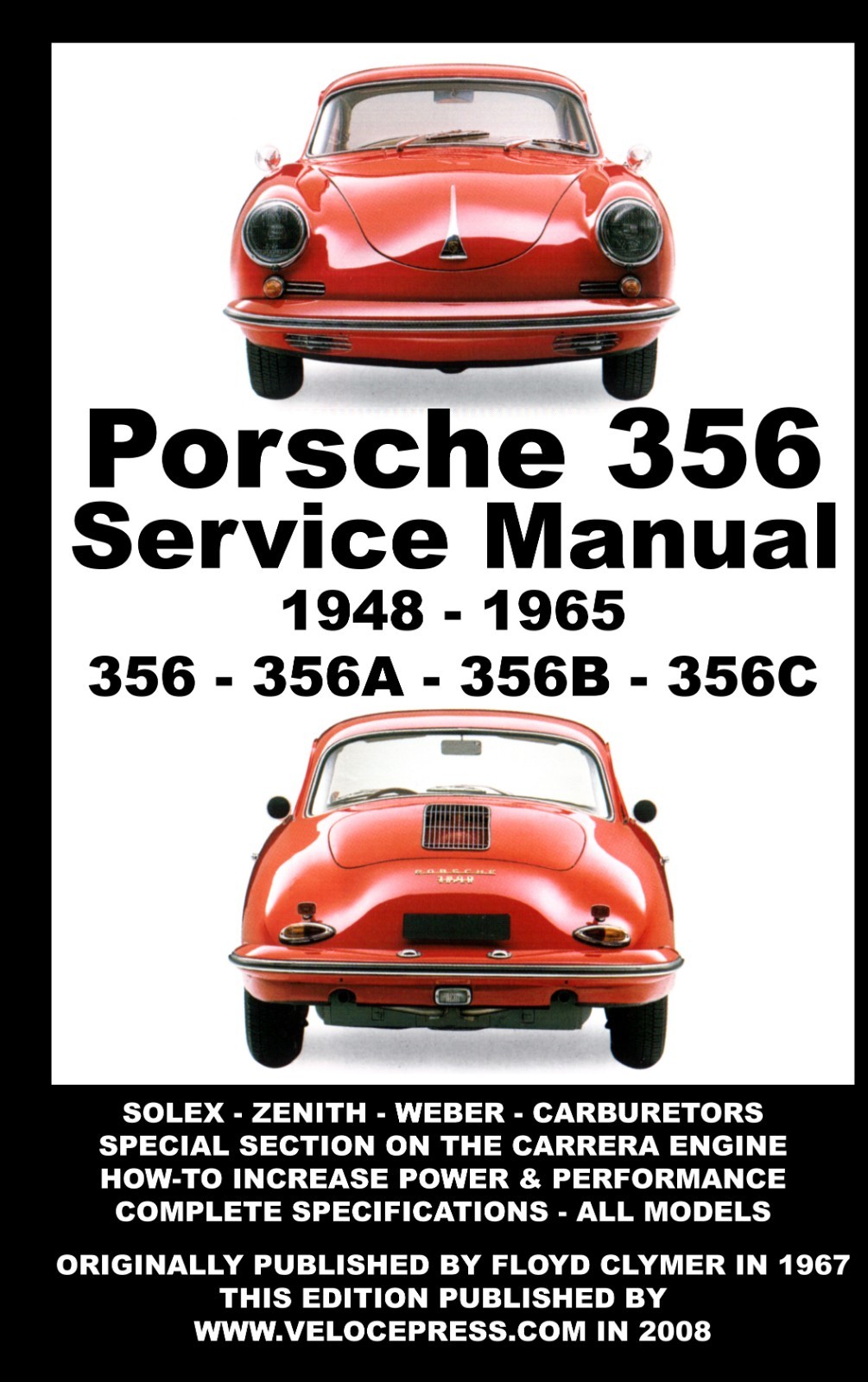 CLYMER Porsche 356 Owners Workshop Manual 1948-1965 by Floyd Clymer