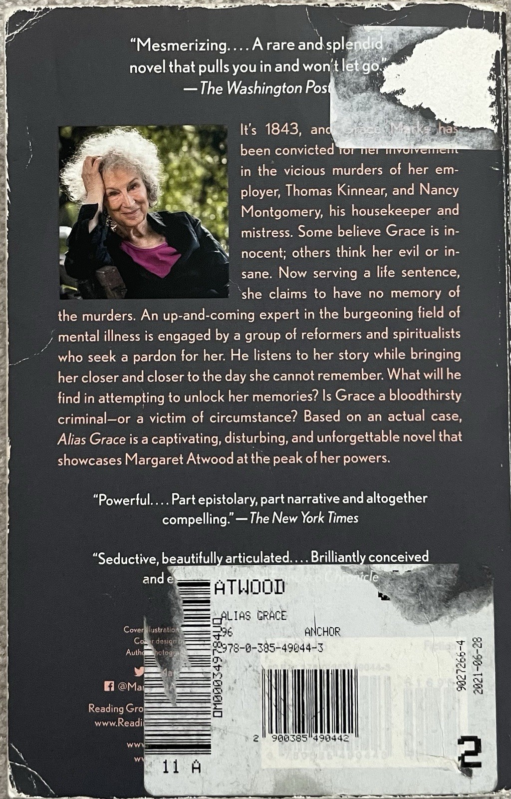 Alias Grace: A Novel – Paperback By Atwood, Margaret – GOOD