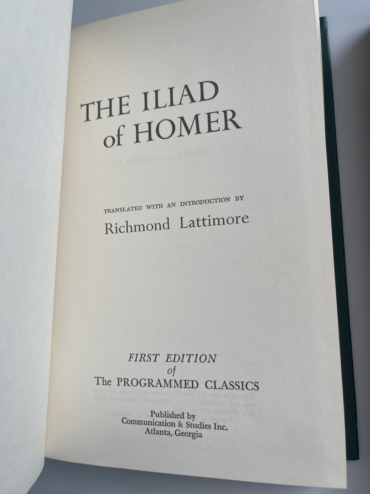 The Iliad & The Odyssey Homer Programmed Classics First Edition 2 Volume Set