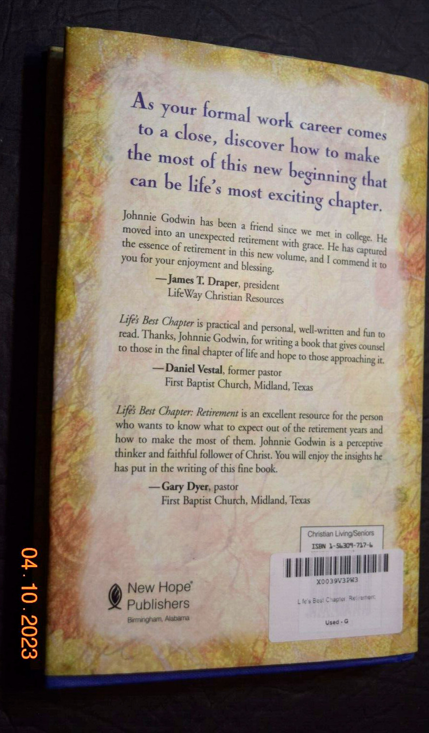 „LIFE’S BEST CHAPTER – Exciting Retirement,“ by JC Godwin, 241 Pages, (c) 2004