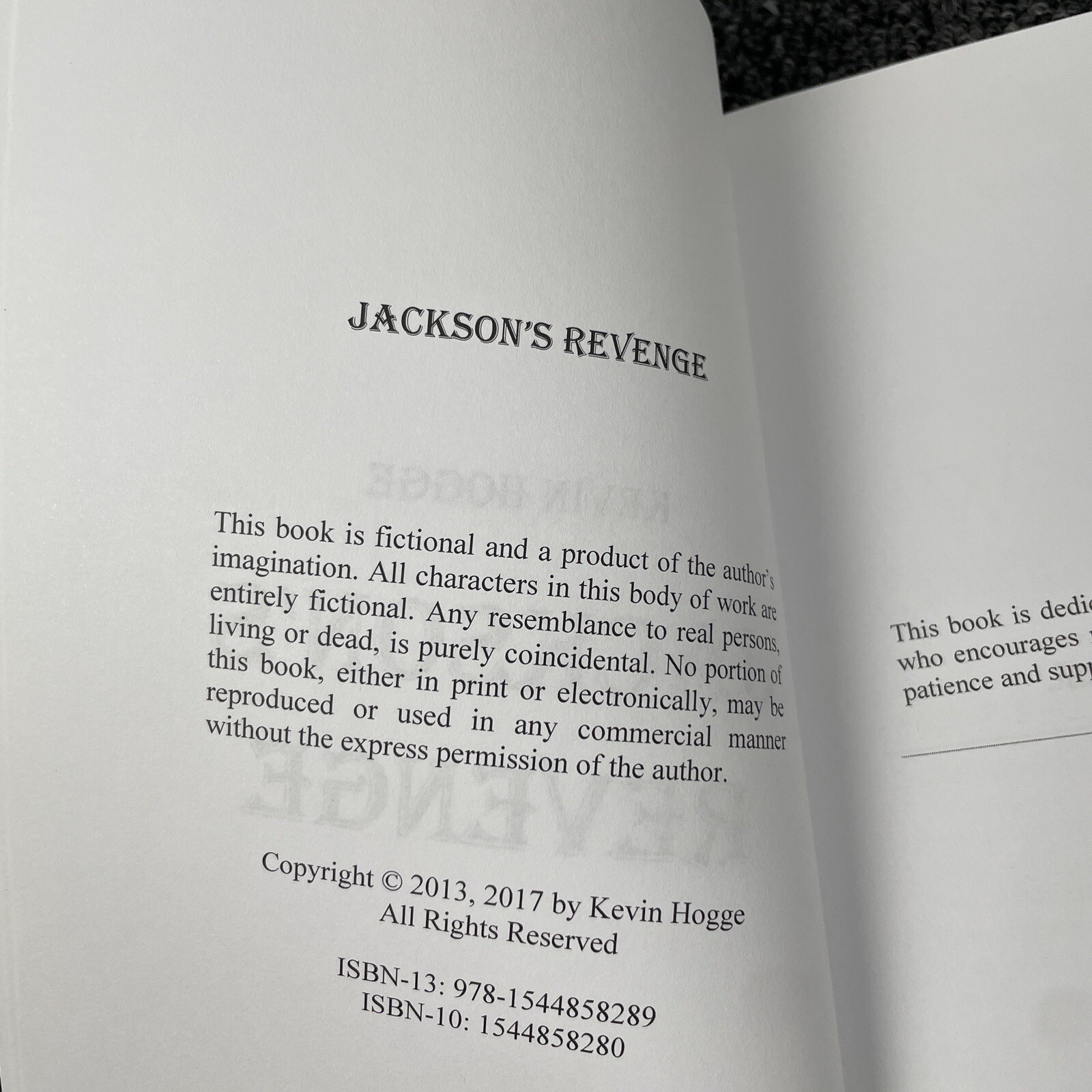 JACKSON’S REVENGE By Kevin Hogge 2017 Action Adventure Western