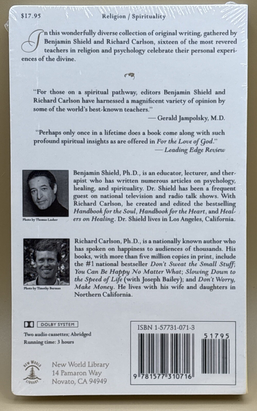 For the Love of God : Handbook for the Spirit by New World Library (1998,…