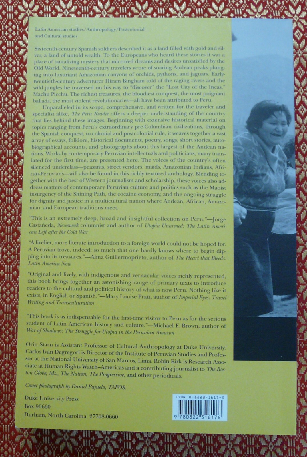 The Peru Reader History Culture Politics Duke University Press PB 2003