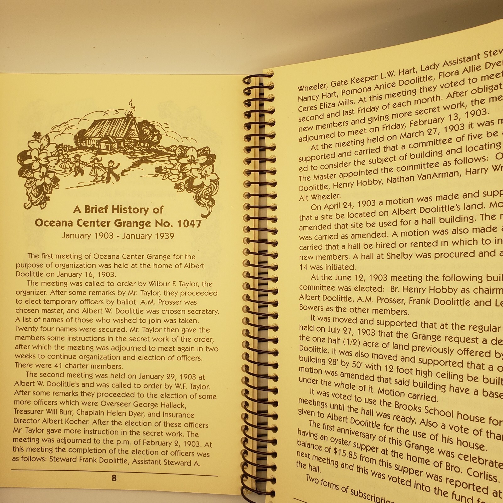 Oceana Center Grange Cookbook And Grange History 221 Pages