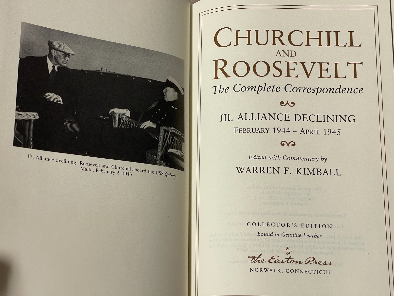 Easton Press Churchill & Roosevelt /Complete Correspondence Full Leather 1933-45